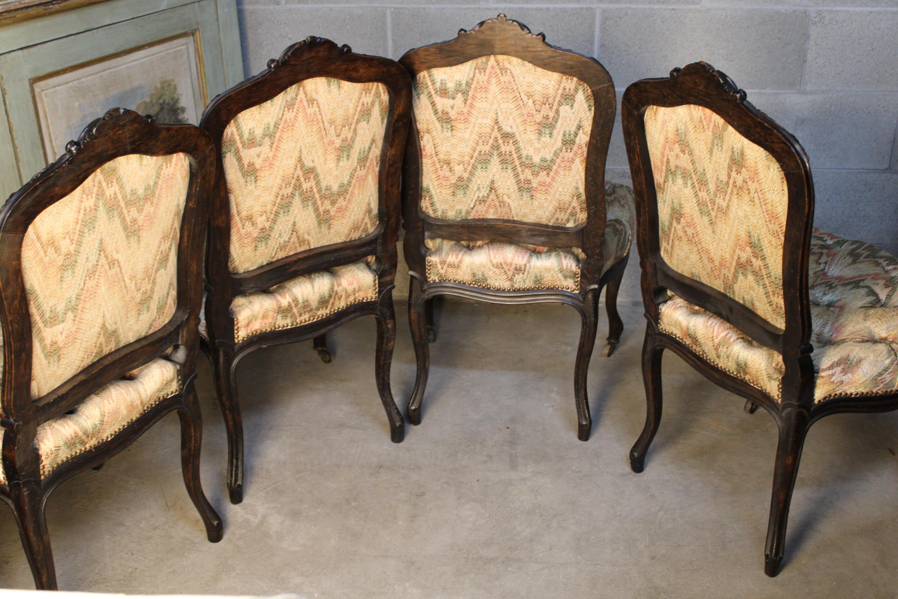19th Century Italian Dining Room Chairs Set 4  5