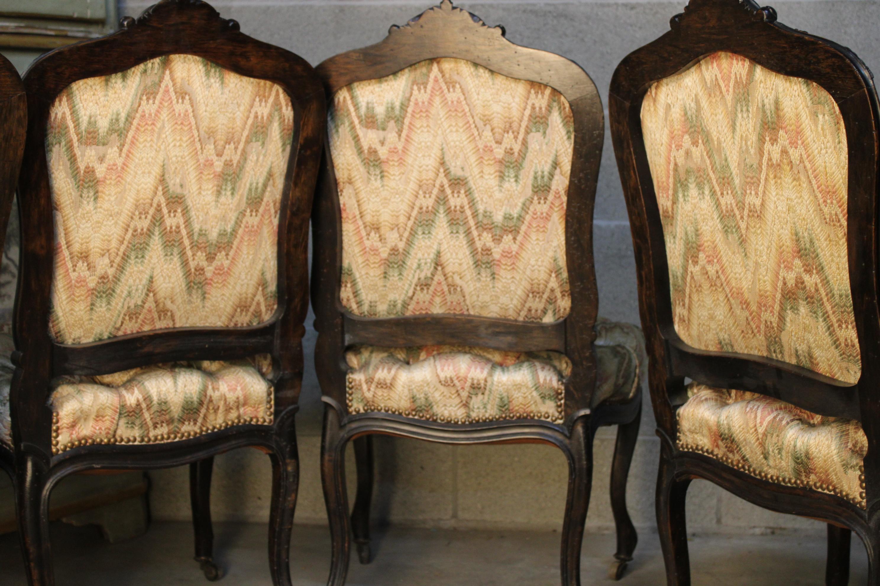 19th Century Italian Dining Room Chairs Set 4  6