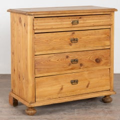 19th Century Four Drawer Pine Chest of Drawers, Denmark