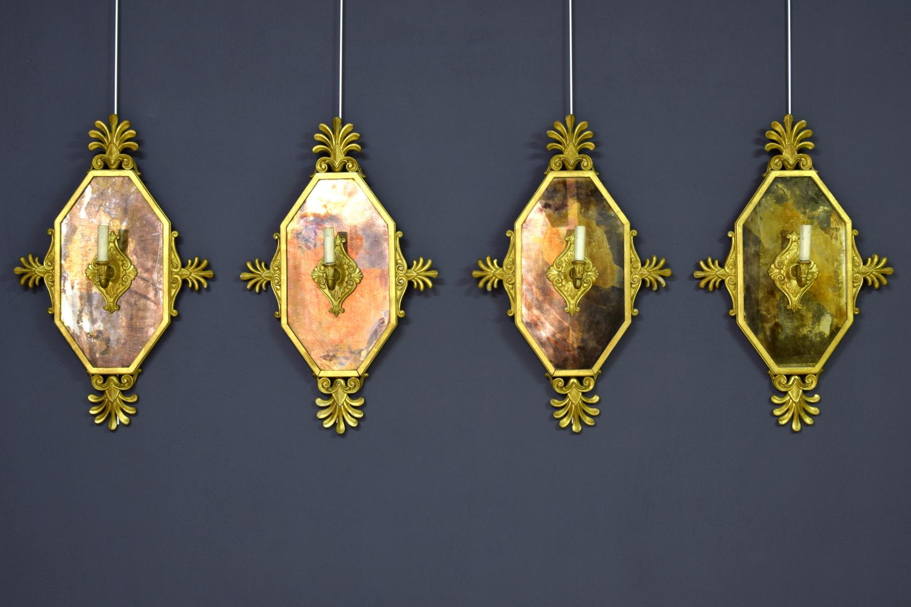 19th Century, Four Empire Style Giltwood Wall Applique 13
