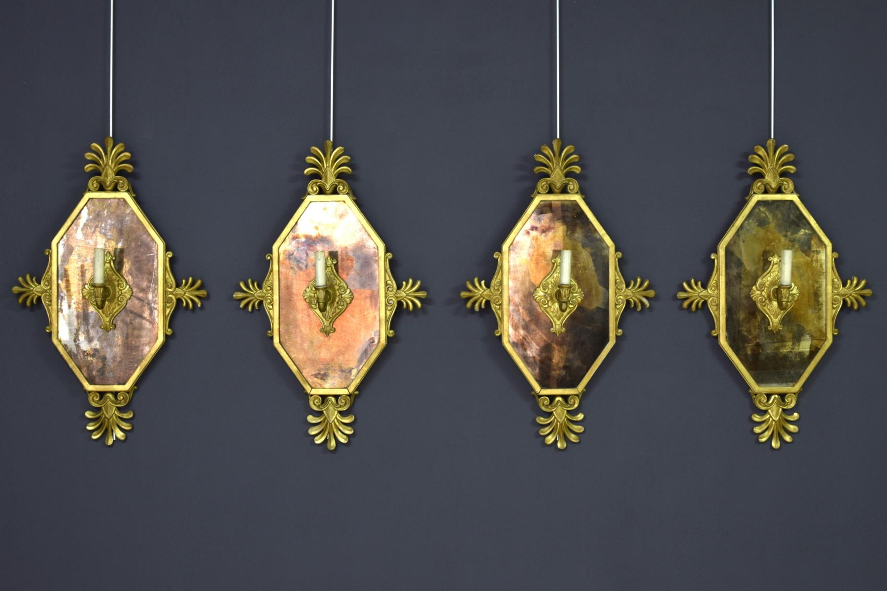 19th Century, Four Empire Style Giltwood Wall Applique 14