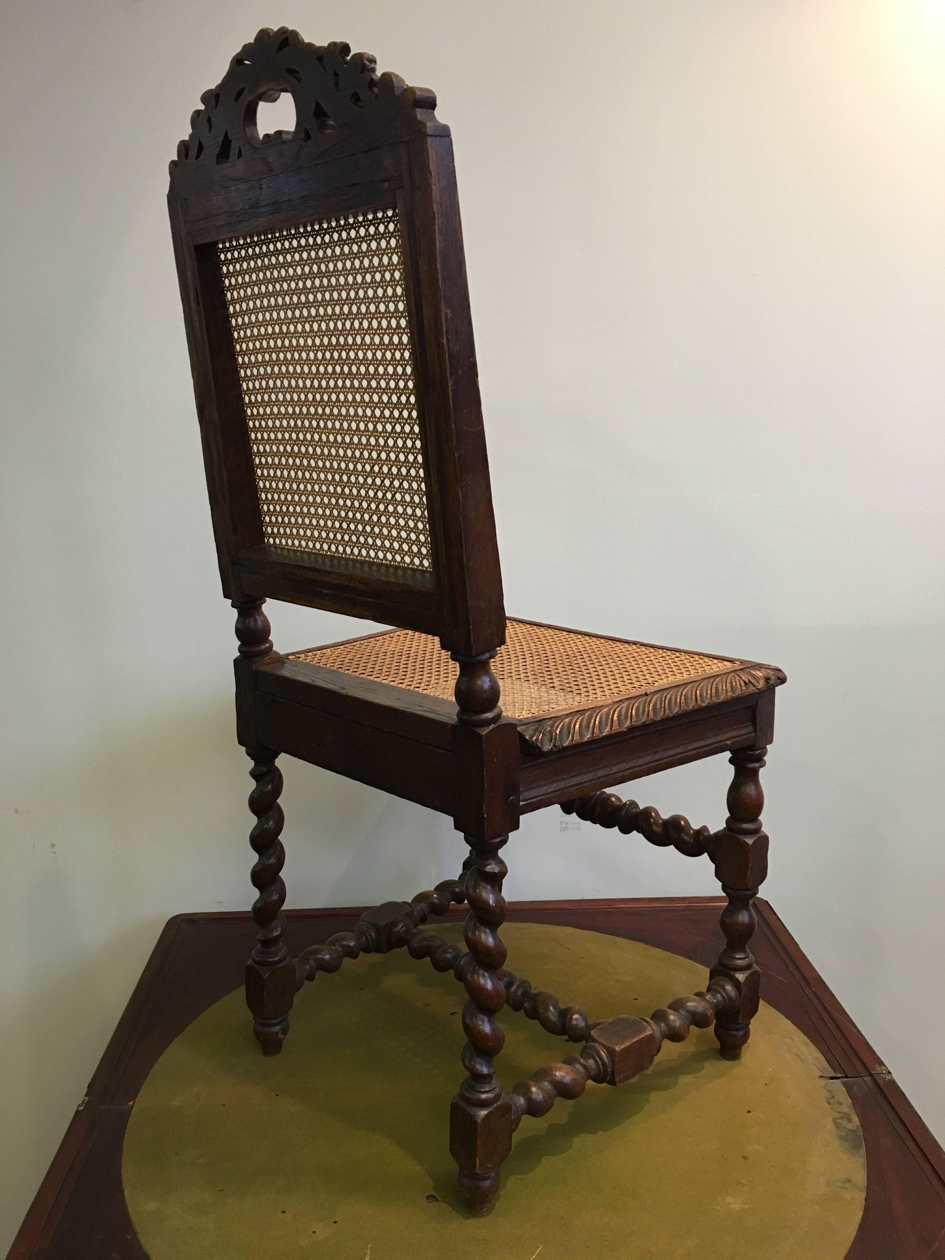 Louis Philippe 19th Century Four French Hand Carved Dining Chairs For Sale