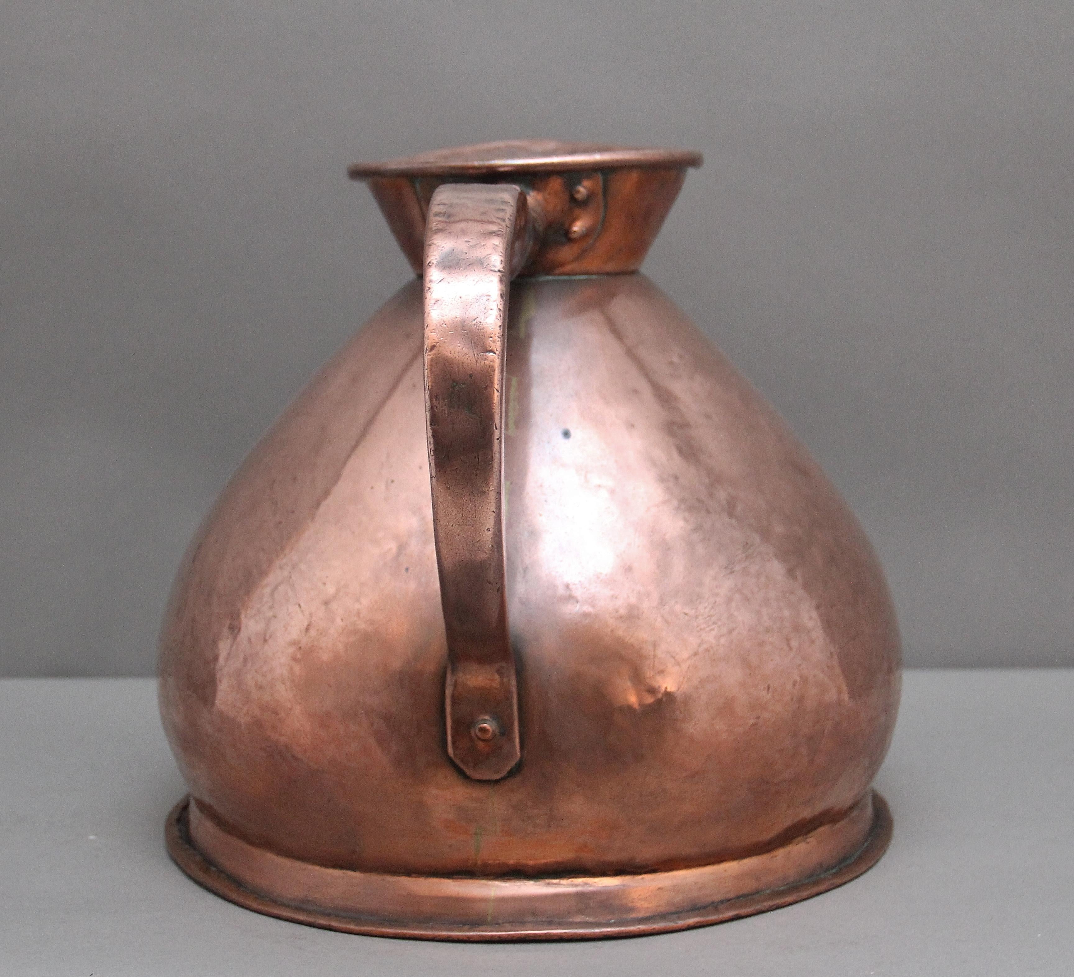 Victorian 19th Century four gallon Copper Measuring Jug For Sale