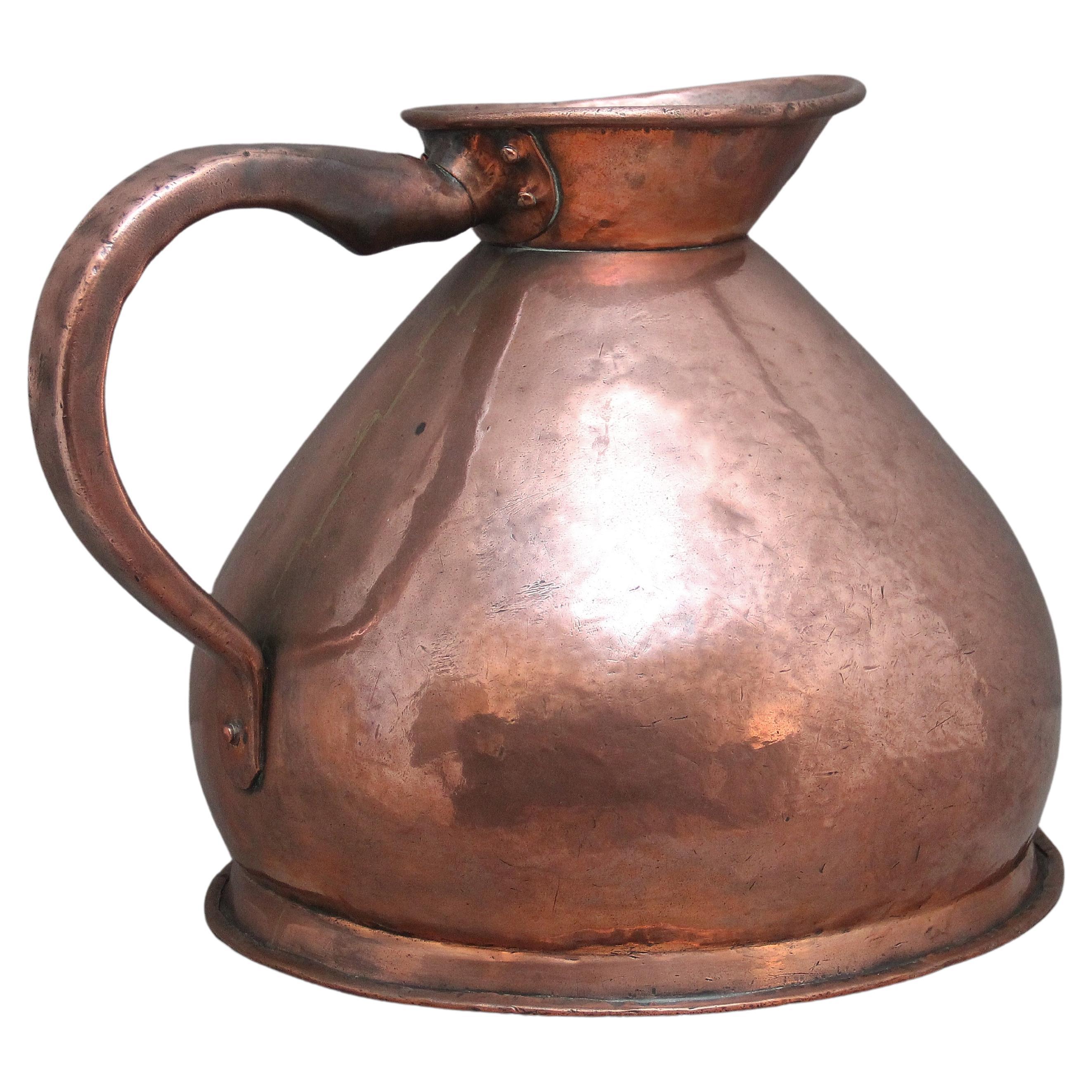 Pichet mesurant quatre gallons en cuivre du 19ème siècle