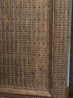 19th Century Four-Panel Folding Screen Decorated with Brass Studs