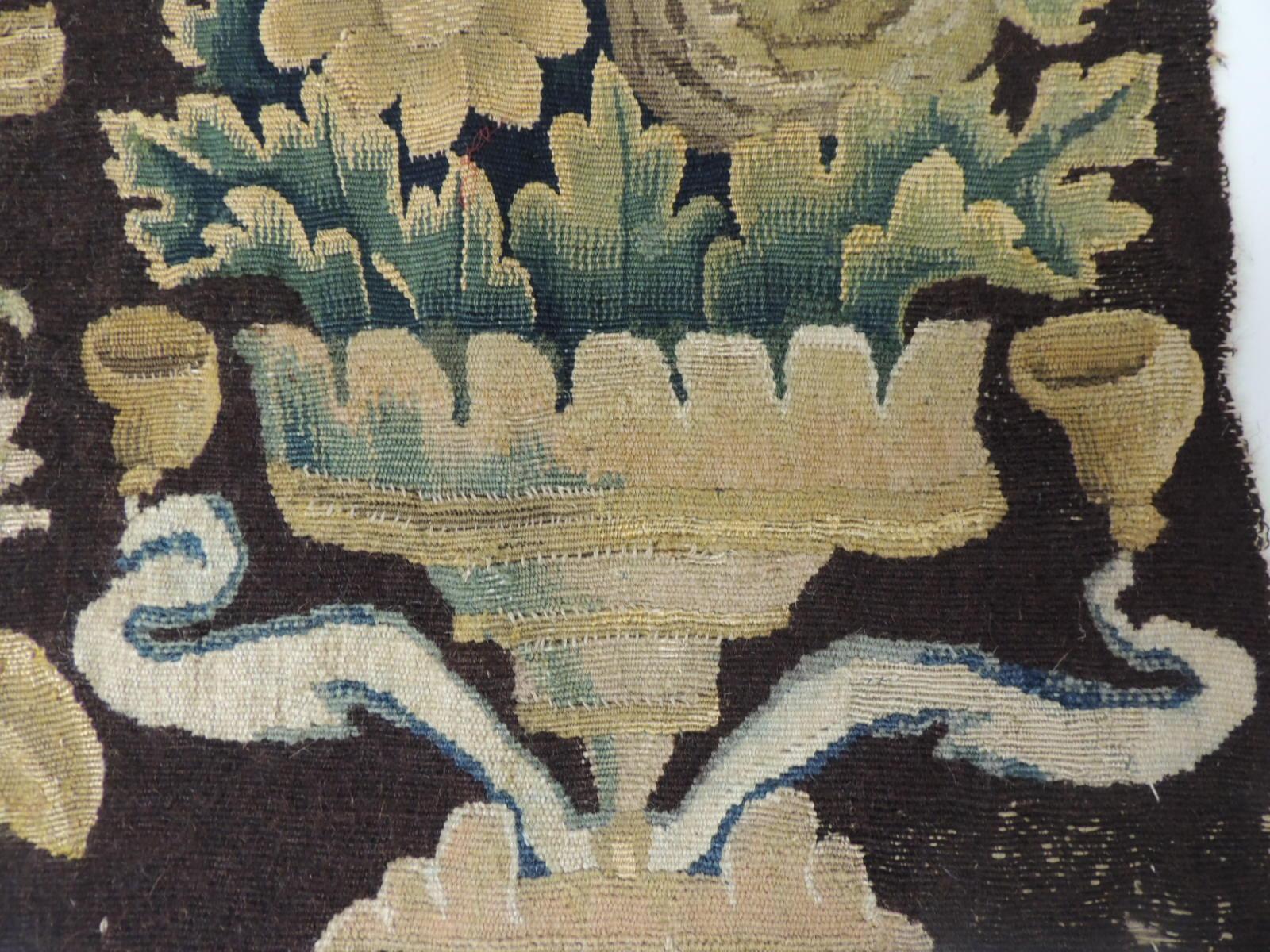 19th Century Fragment of Green and Brown Verdure Tapestry (Regency)