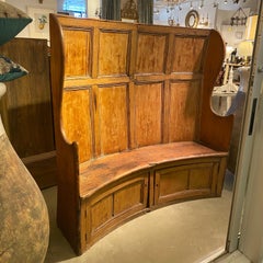 19th Century, Framed and Paneled Pine Settle Bench