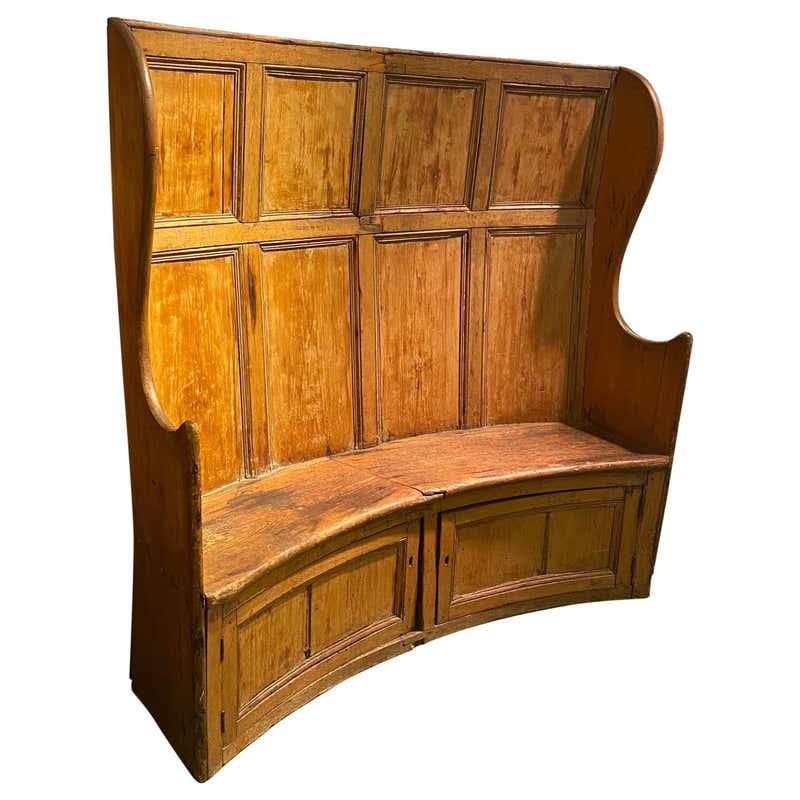19th Century, Framed and Paneled Pine Settle Bench For Sale at 1stDibs ...