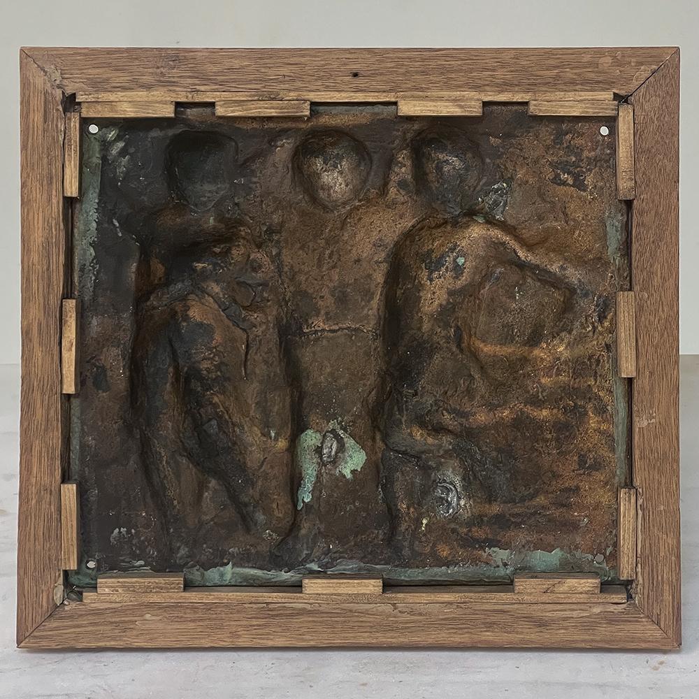 19th Century Framed Bronze Plaque of Three Cherubs 5