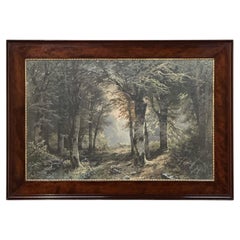 19th Century Framed Charcoal Landscape by Heinrich Böhmer (1852–1930)