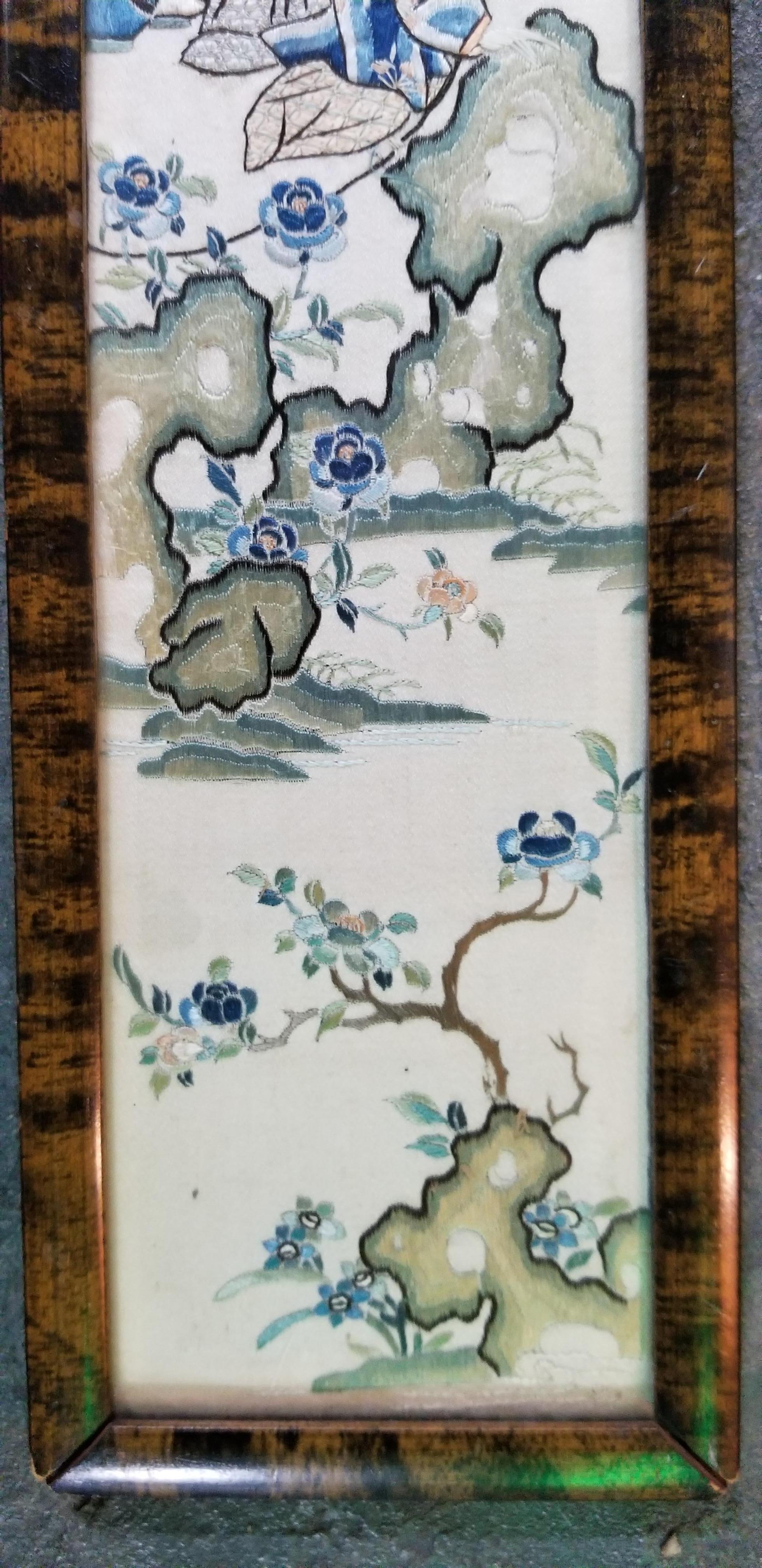 19th Century Framed Chinese Silk Embroidery In Good Condition In Fulton, CA