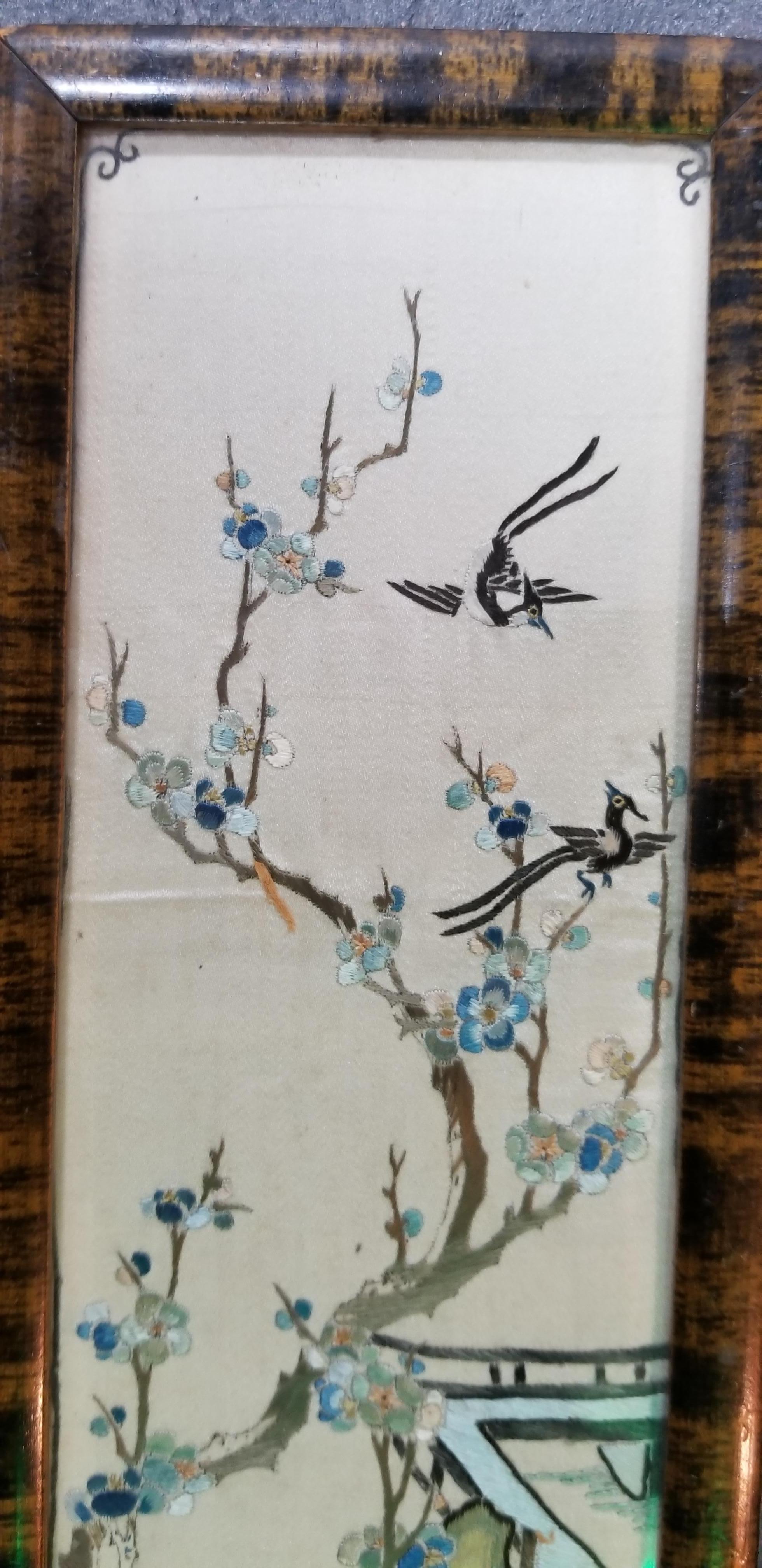19th Century Framed Chinese Silk Embroidery 1