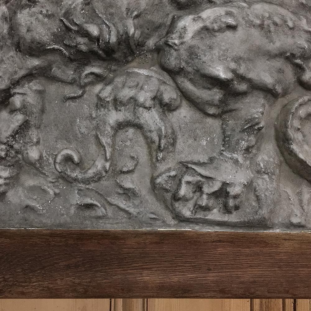 19th Century Framed Embossed Plaster Plaque with Dragon 1