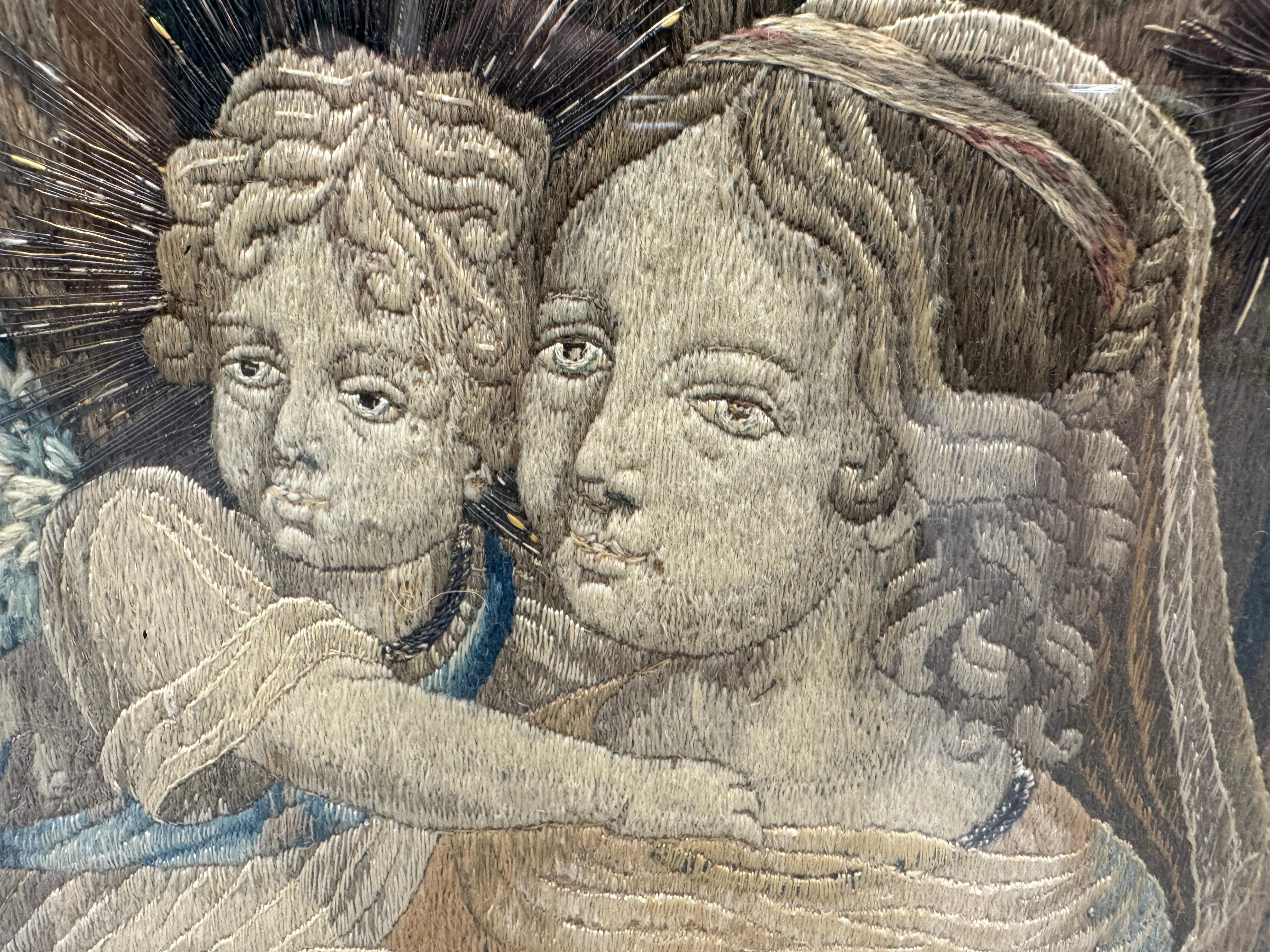 19th Century Framed Embroidery - 'Mother and Child' For Sale 2
