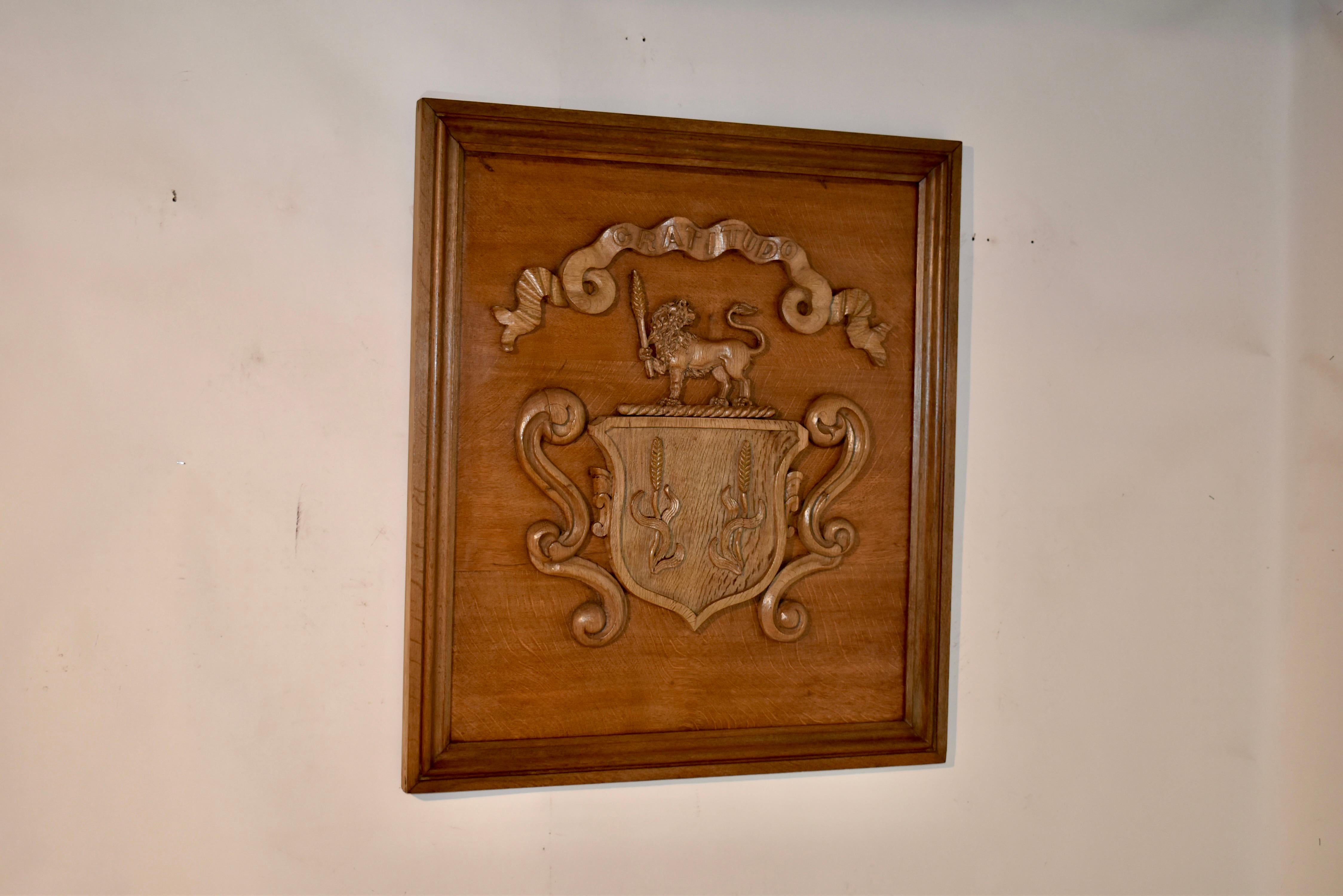 Victorian 19th Century Framed English Armorial For Sale