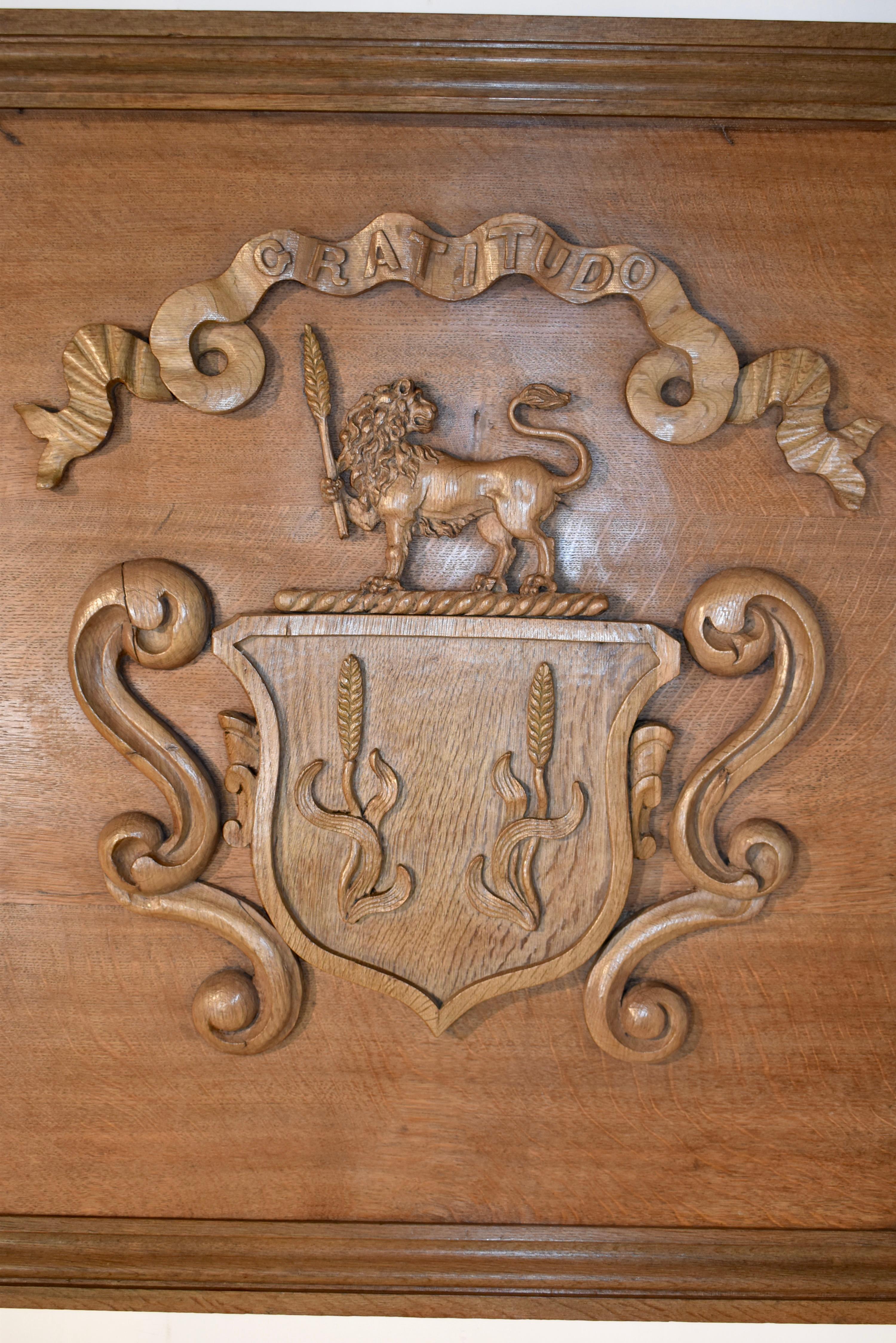 Oak 19th Century Framed English Armorial For Sale