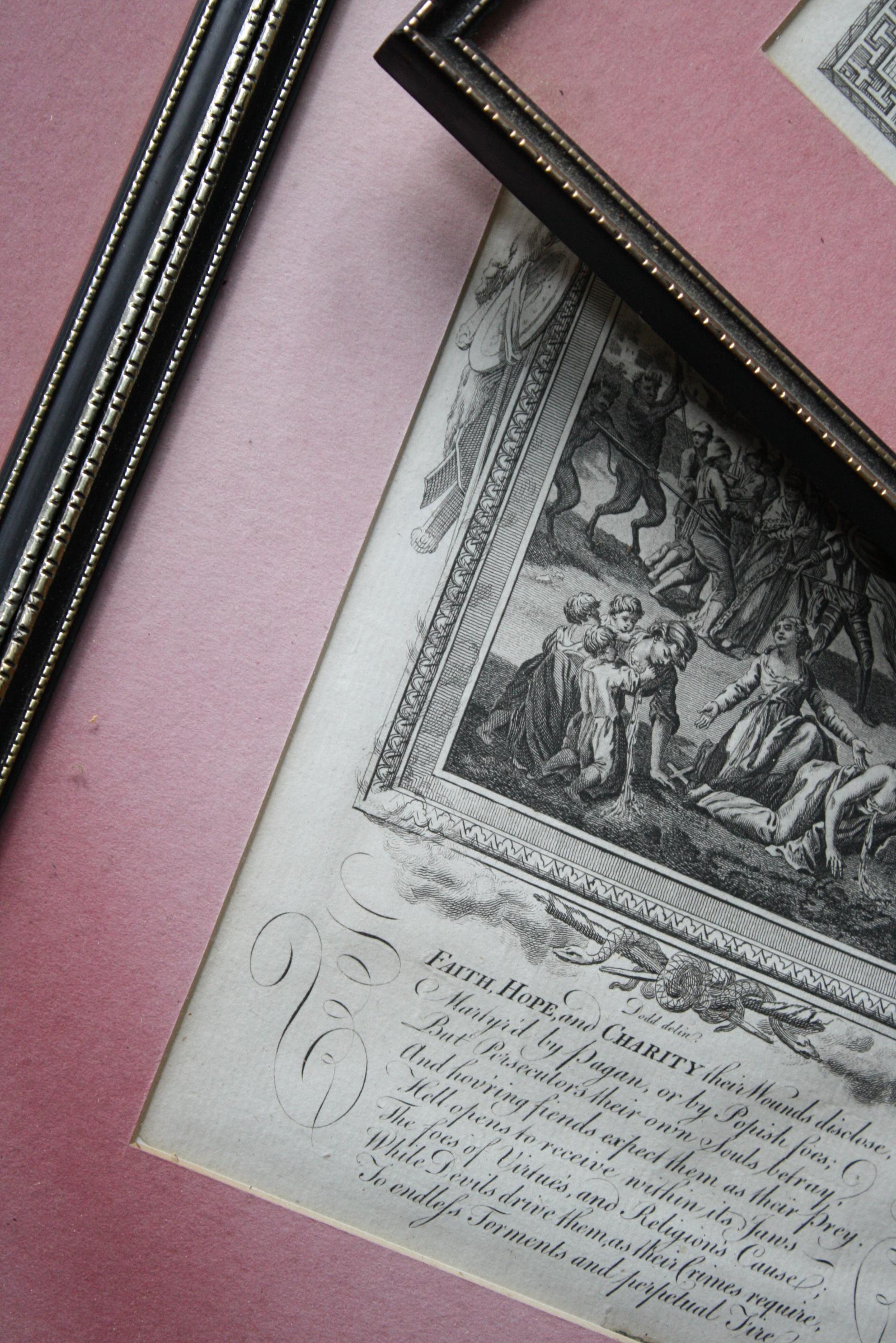 English 19th Century Framed Engravings From The New Book Of Martyrs by Henry Southwell
