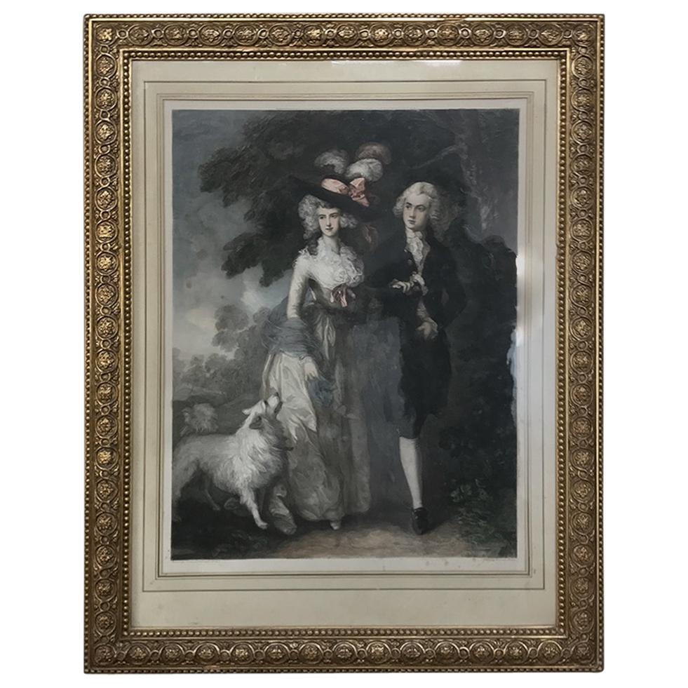 19th Century Framed Hand Colored Engraving by Armand Mathey '1854-1931' For Sale