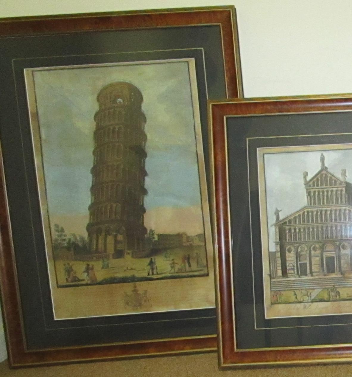 Impressions italiennes de Pisa encadrées du 19ème siècle par le graveur Antonio Verico en vente 6