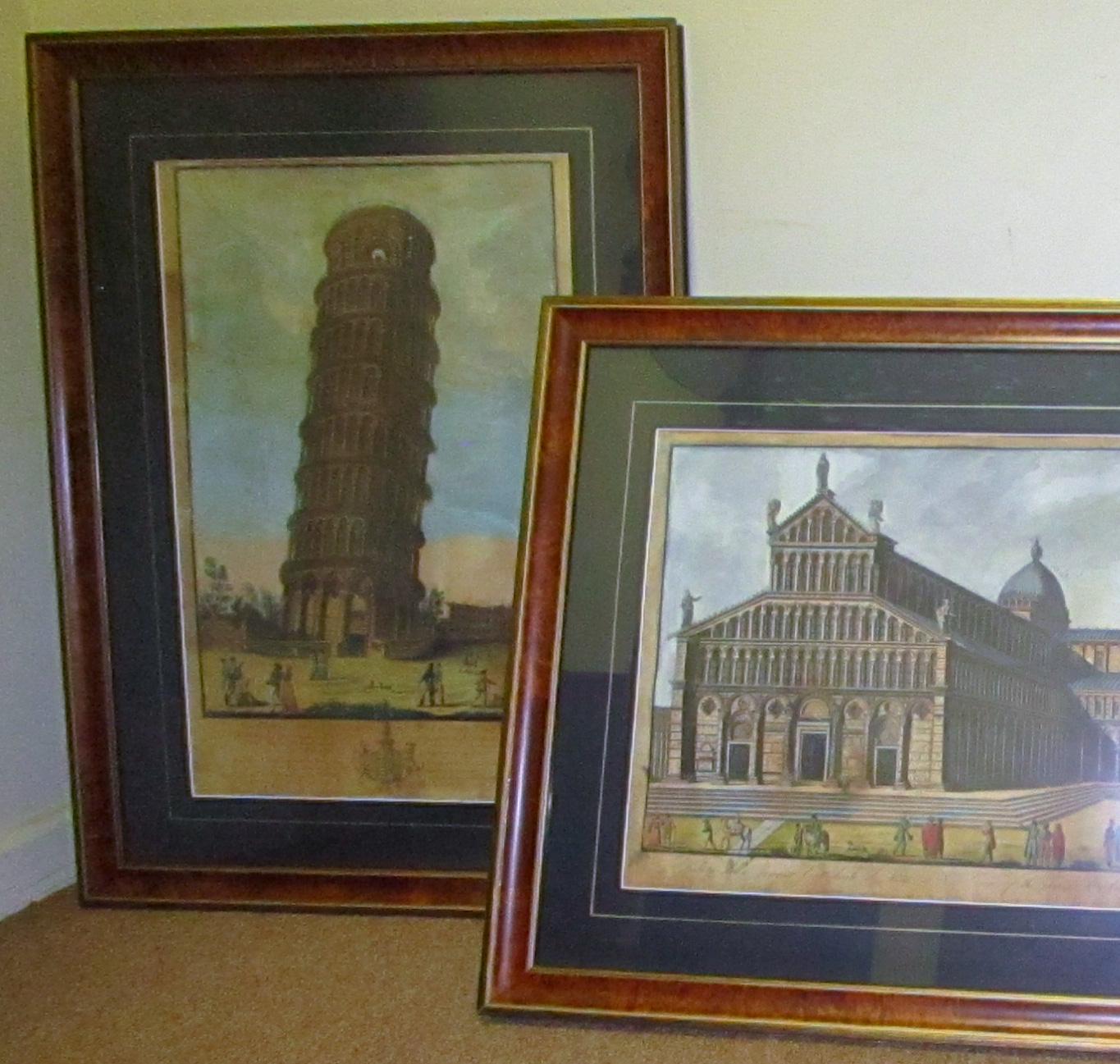 Impressions italiennes de Pisa encadrées du 19ème siècle par le graveur Antonio Verico en vente 9