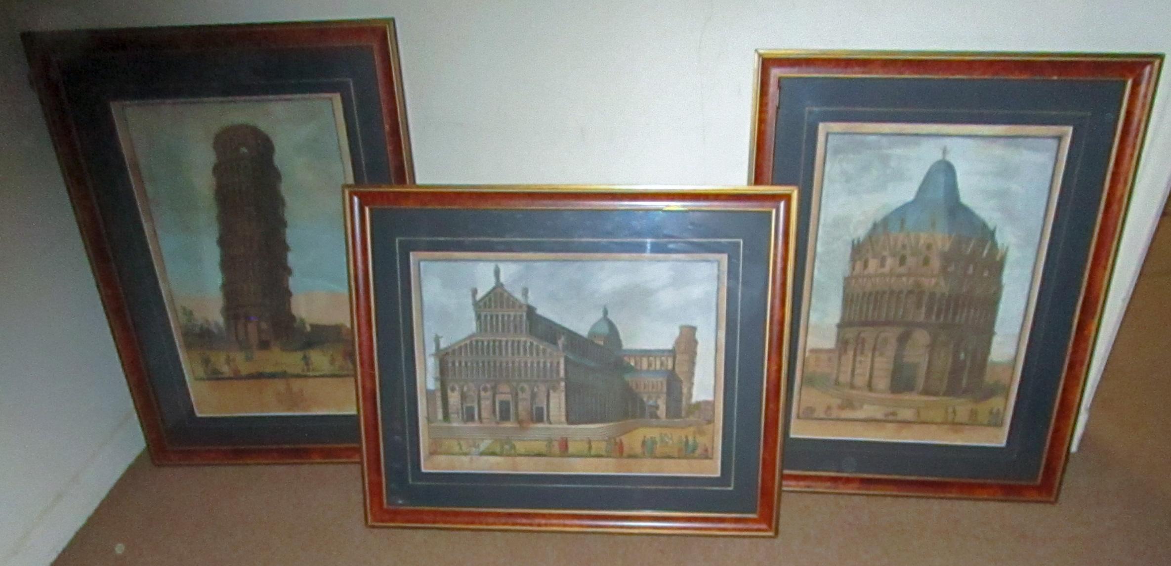 Impressions italiennes de Pisa encadrées du 19ème siècle par le graveur Antonio Verico en vente 11
