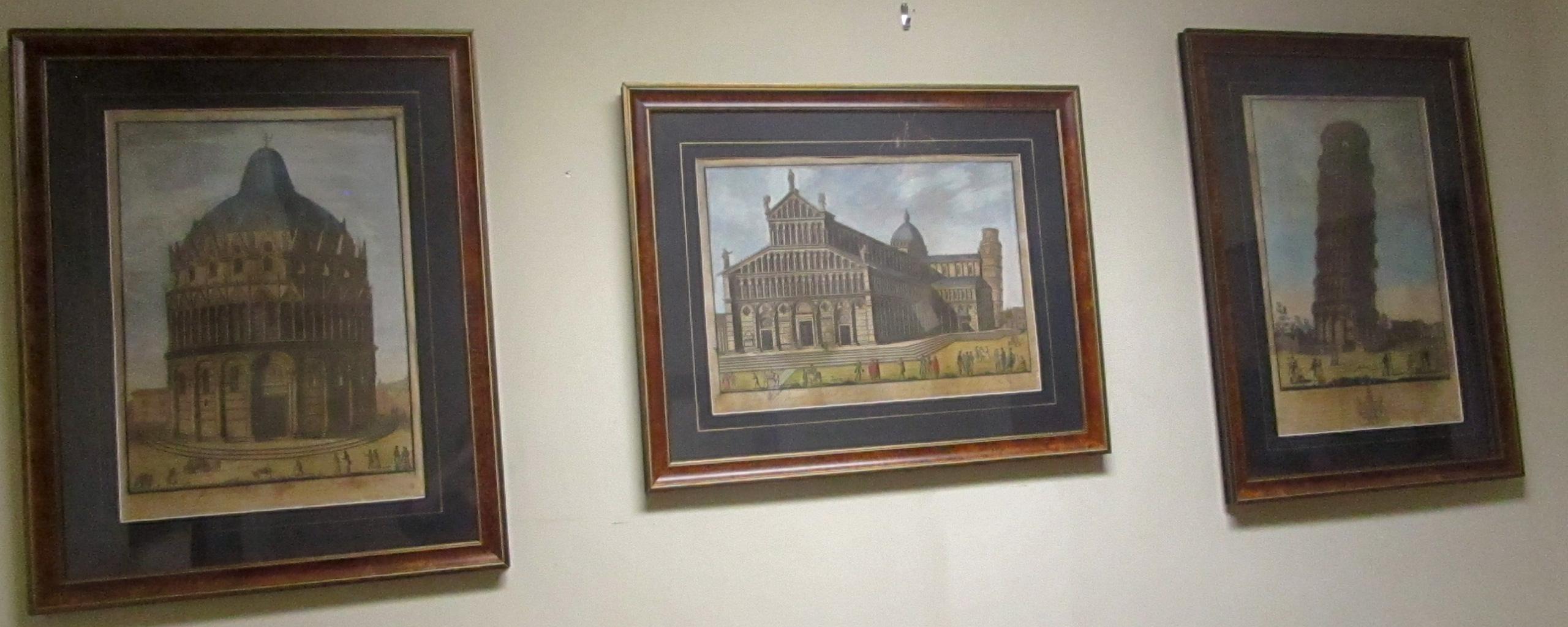 Drei detaillierte Farbdrucke von Antonio Verico's. Er wurde 1775 geboren und war ein Meister der Chalkographie, der Kunst des Kupferstichs. Er arbeitete in Rom und Florenz und schnitzte nach Zeichnungen verschiedener Autoren, mit einer Technik, die