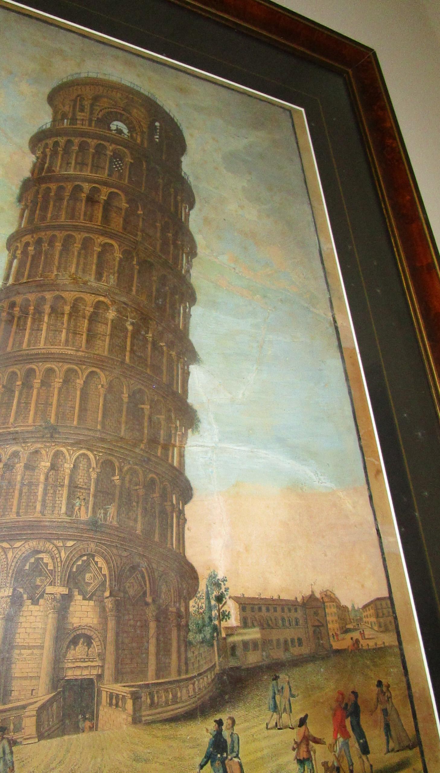 Impressions italiennes de Pisa encadrées du 19ème siècle par le graveur Antonio Verico en vente 2