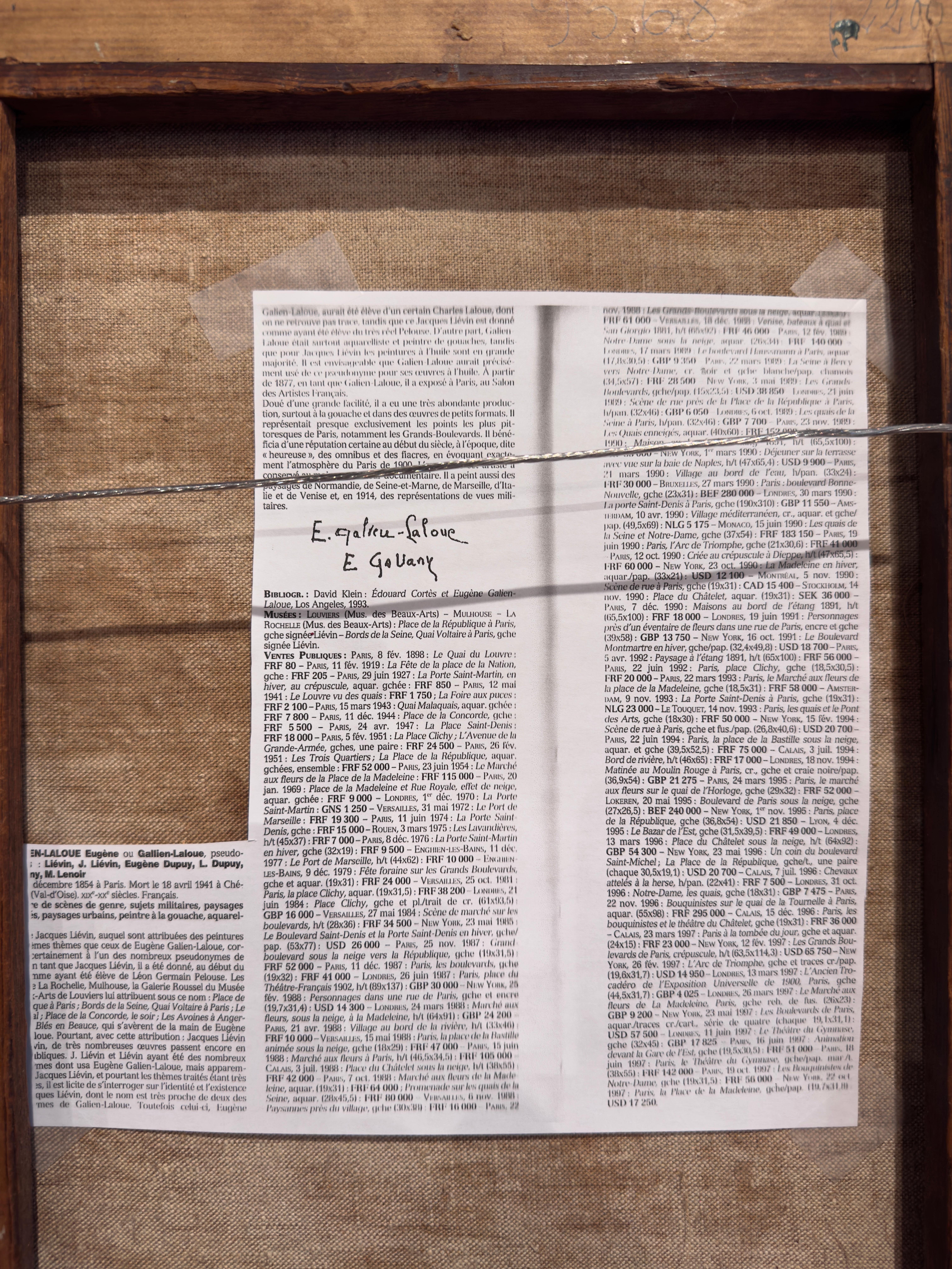 Gerahmte Landschaft, Ölgemälde des 19. Jahrhunderts, signiert von L. Dupuy für E. Galien-Laloue im Angebot 5