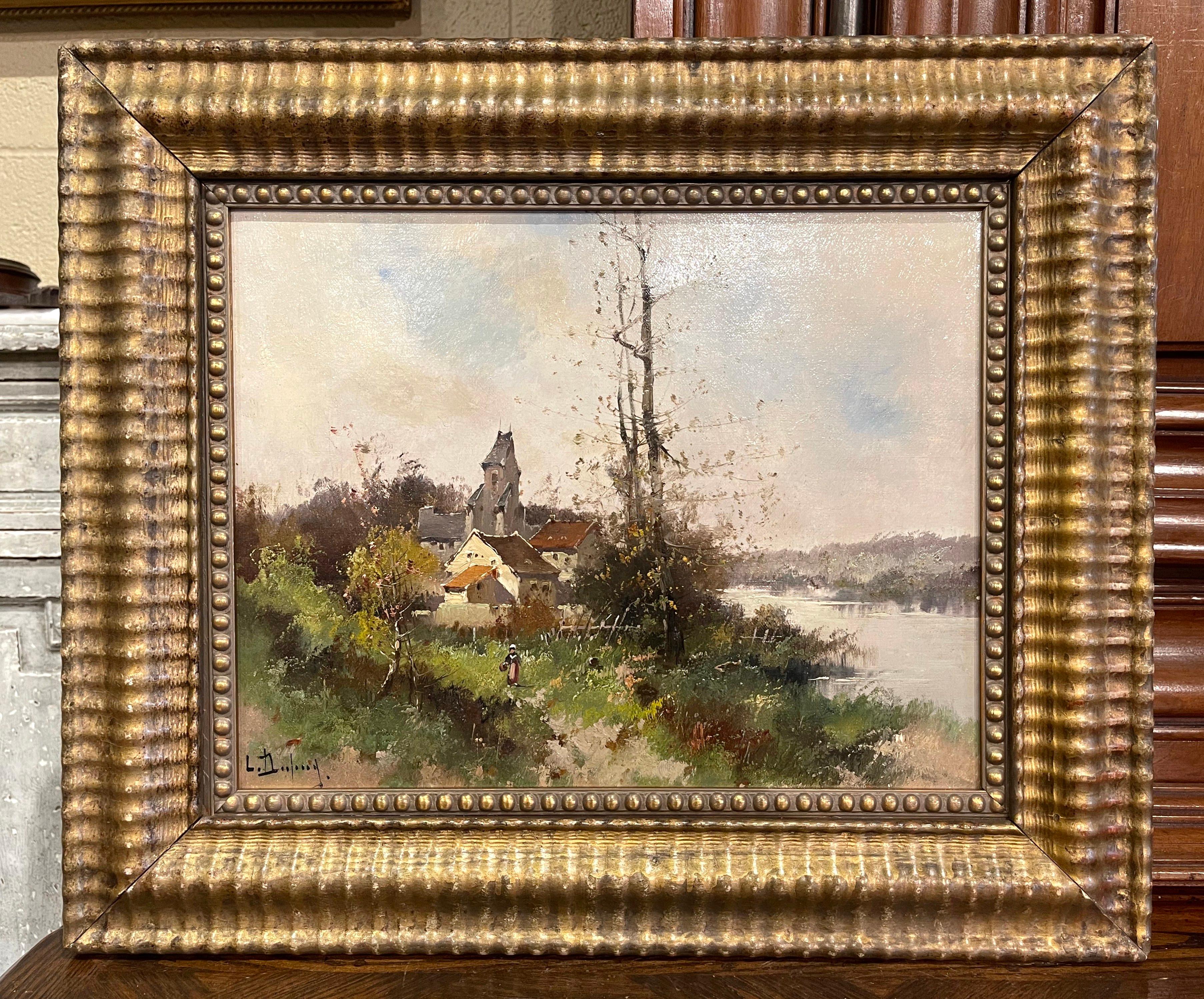  19th Century Framed Landscape Oil Painting Signed L. Dupuy for E. Galien-Laloue In Excellent Condition For Sale In Dallas, TX