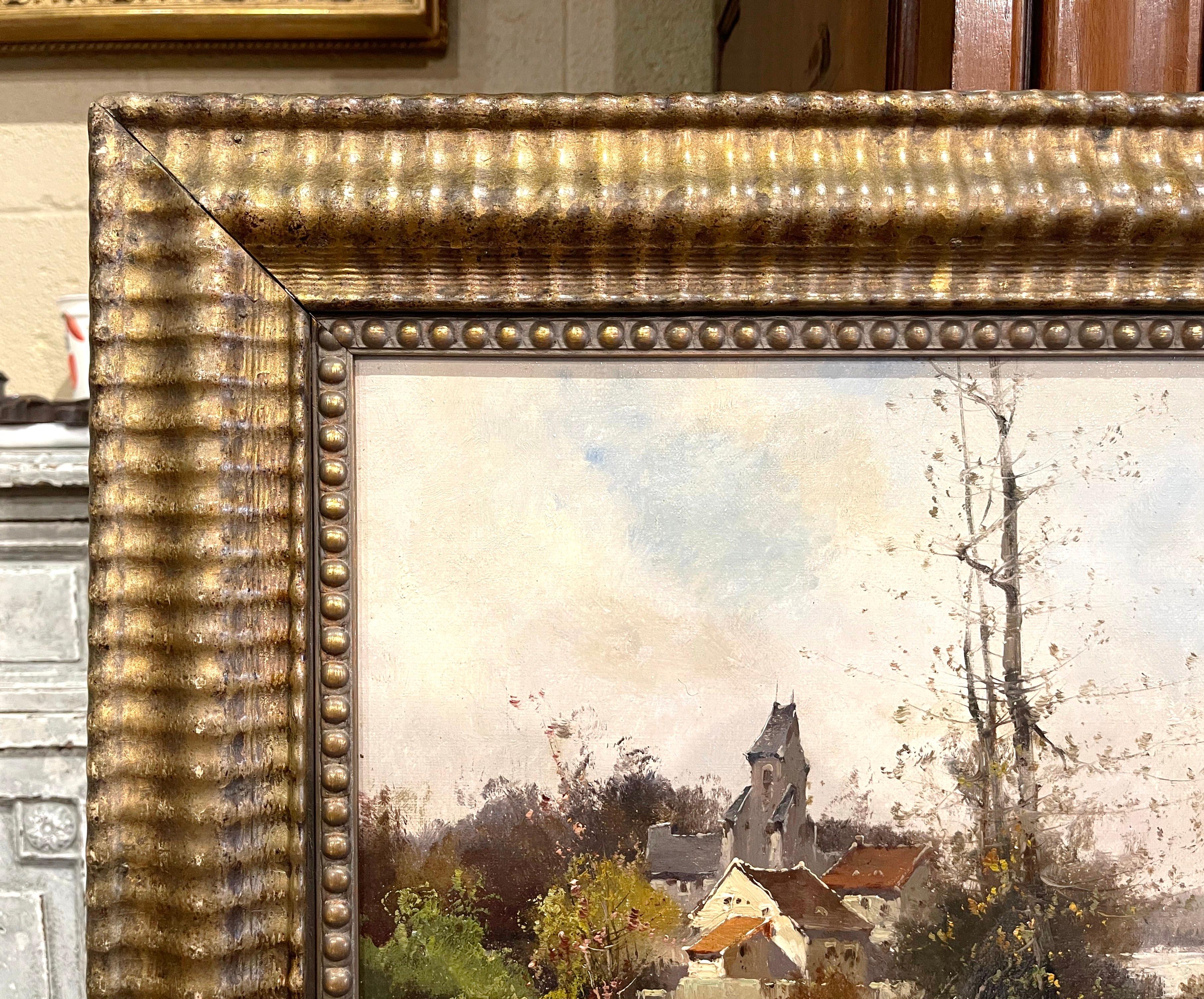 Giltwood  19th Century Framed Landscape Oil Painting Signed L. Dupuy for E. Galien-Laloue For Sale