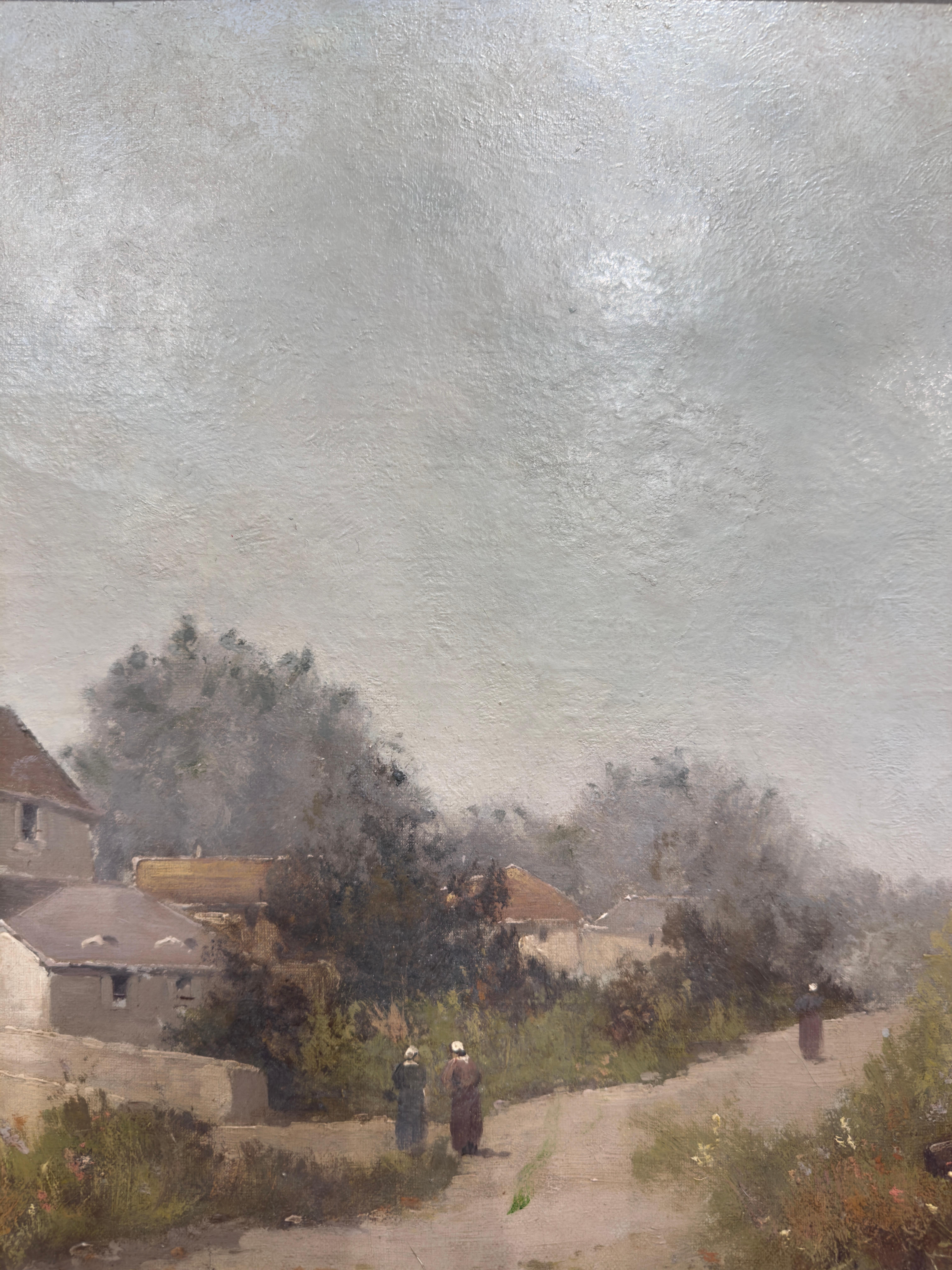 Gerahmte Landschaft, Ölgemälde des 19. Jahrhunderts, signiert von L. Dupuy für E. Galien-Laloue (Vergoldetes Holz) im Angebot