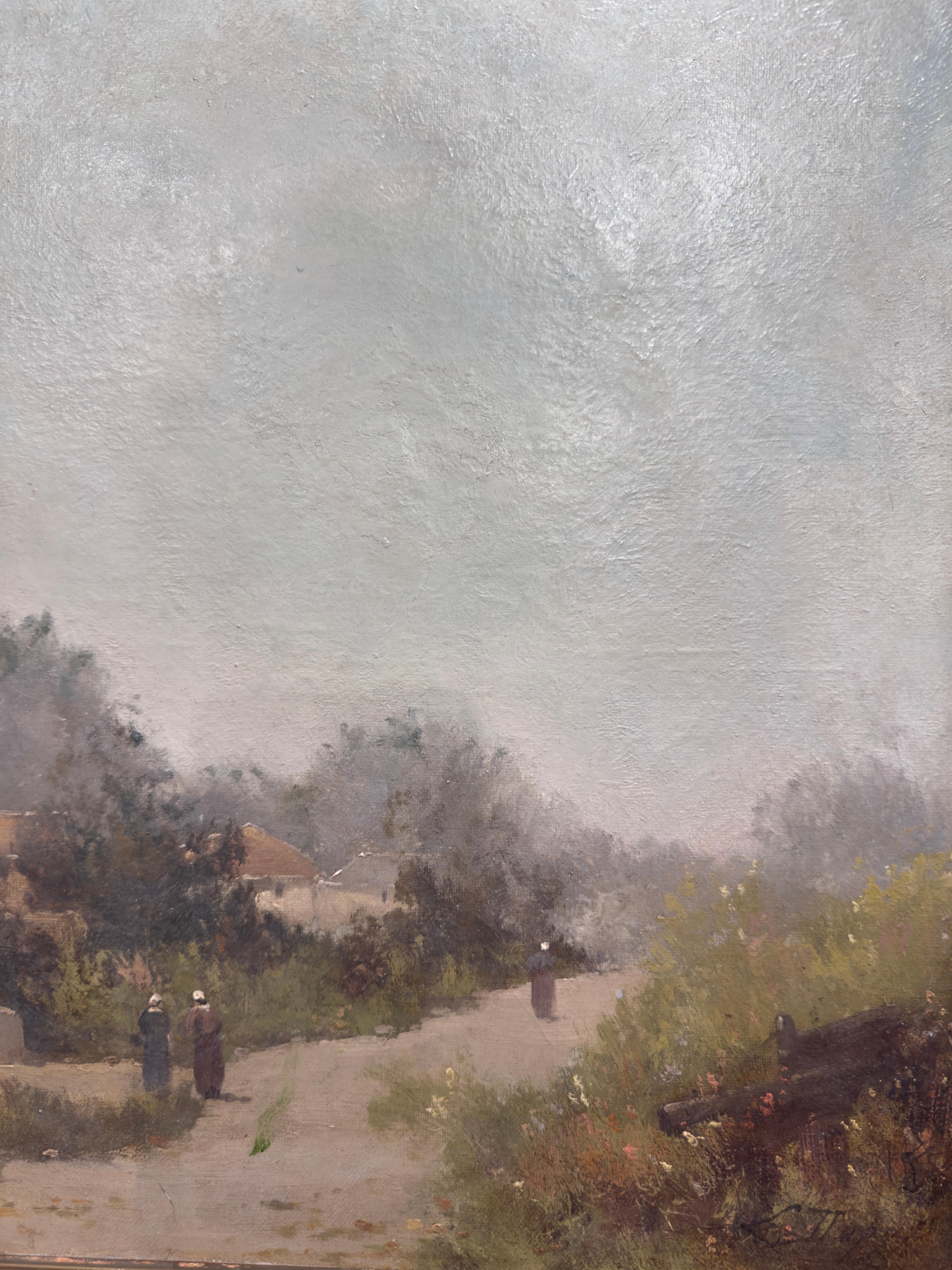 Gerahmte Landschaft, Ölgemälde des 19. Jahrhunderts, signiert von L. Dupuy für E. Galien-Laloue im Angebot 1
