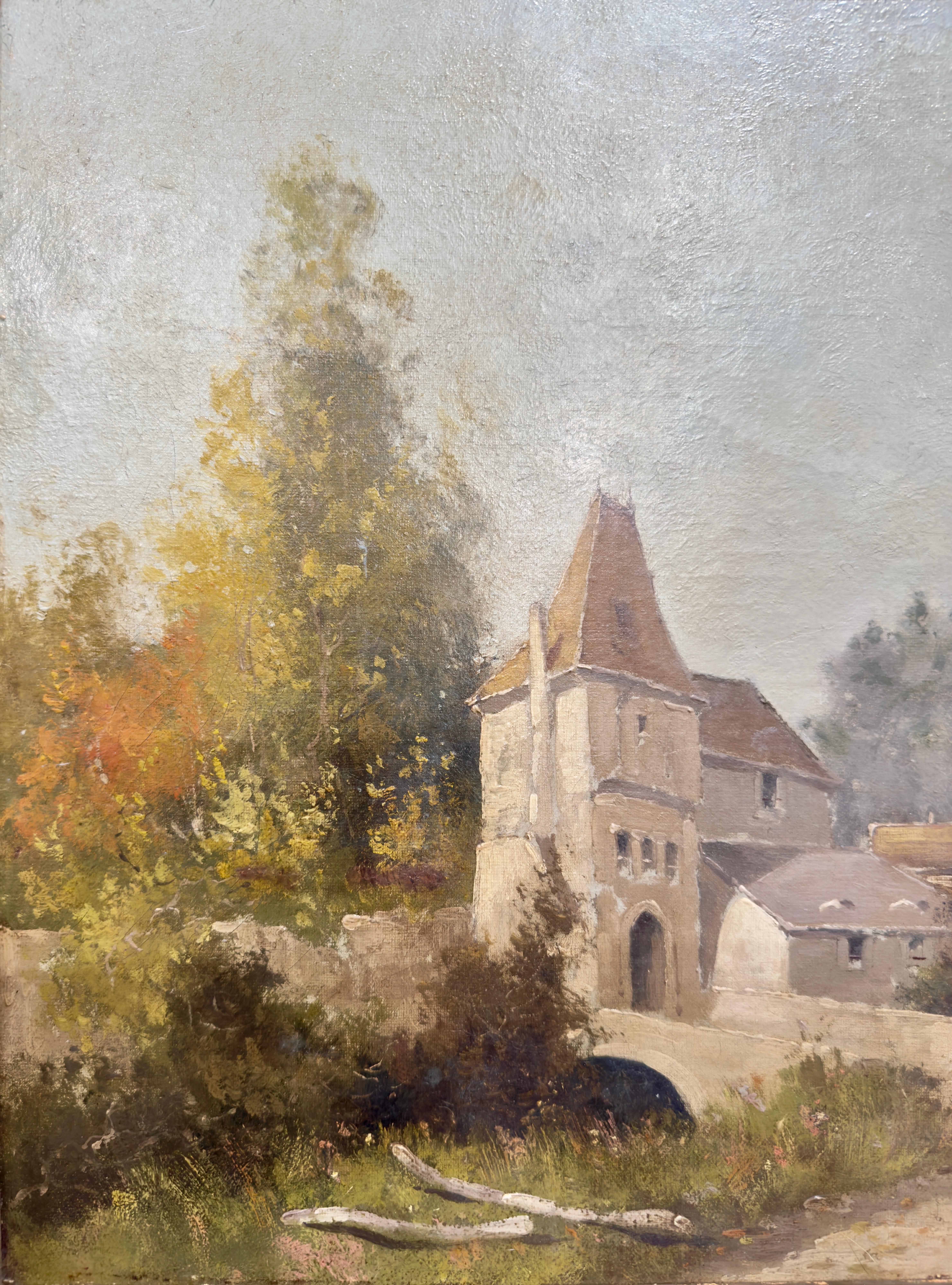 Gerahmte Landschaft, Ölgemälde des 19. Jahrhunderts, signiert von L. Dupuy für E. Galien-Laloue im Angebot 2