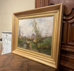 19th Century Framed Landscape Oil Painting Signed Languinais for Galien-Laloue