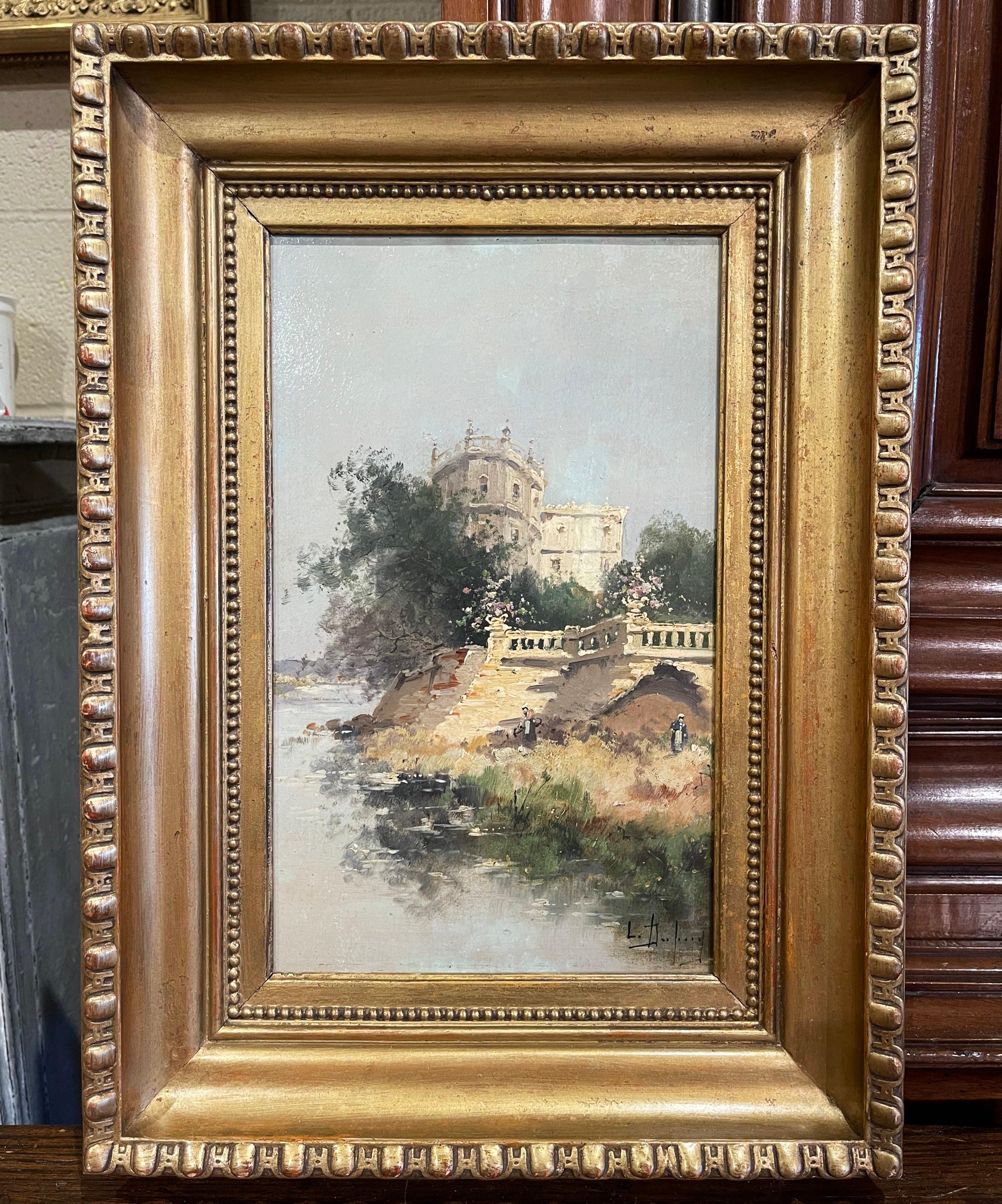 Giltwood 19th Century, Framed Landscape Painting Signed L. Dupuy for E. Galien-Laloue