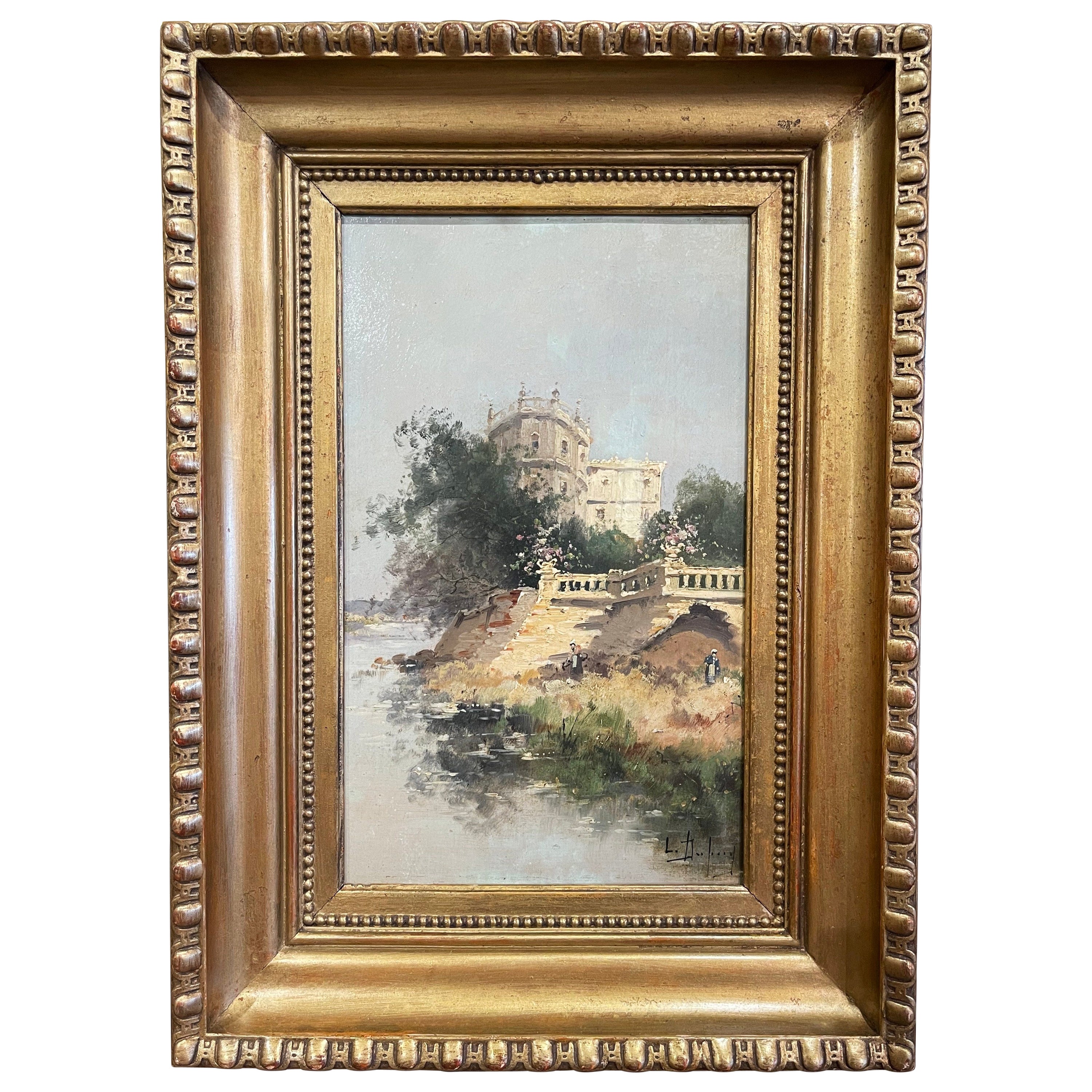 19th Century, Framed Landscape Painting Signed L. Dupuy for E. Galien-Laloue