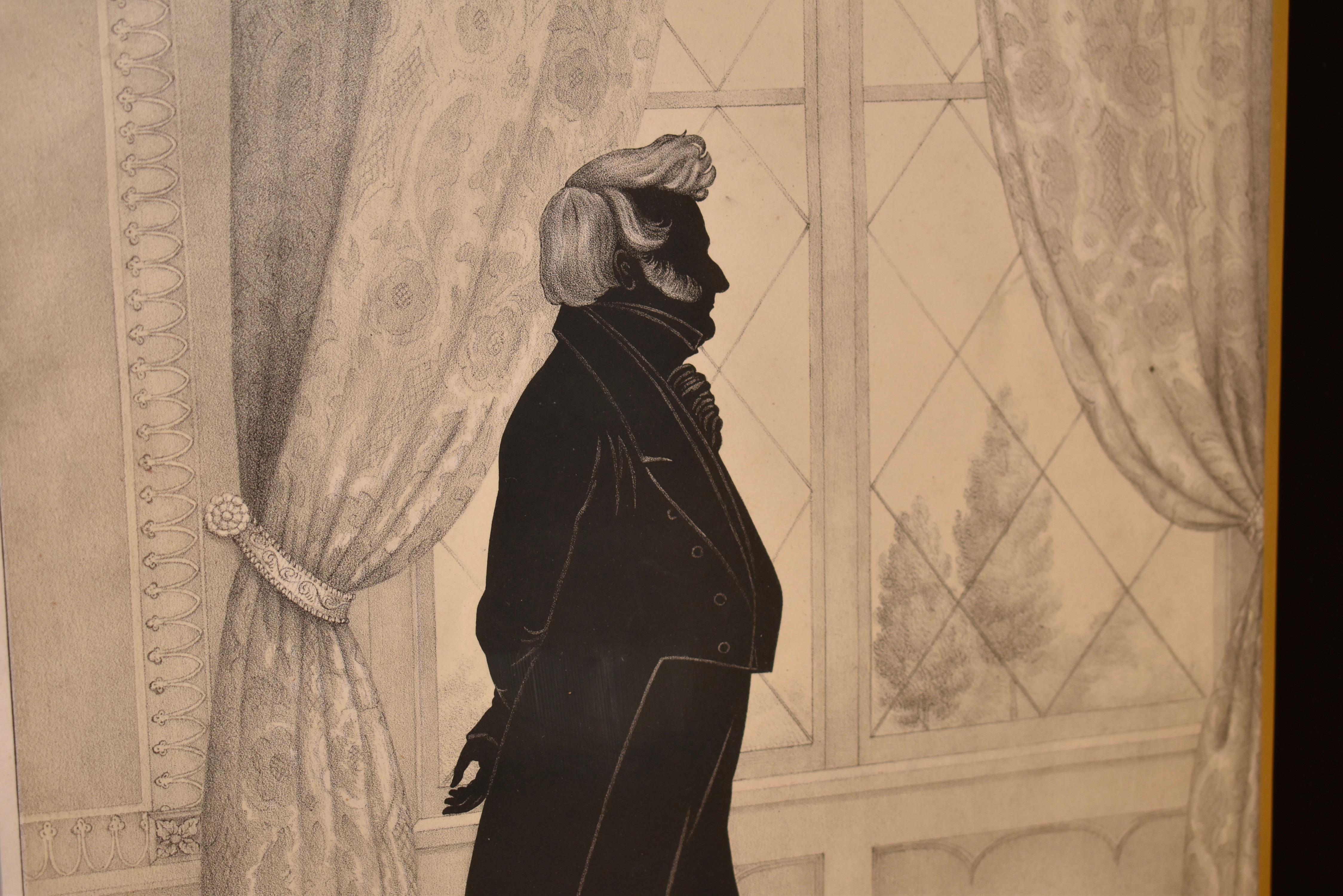 XIXe siècle Lithographie de John Forsyth encadrée du 19e siècle en vente