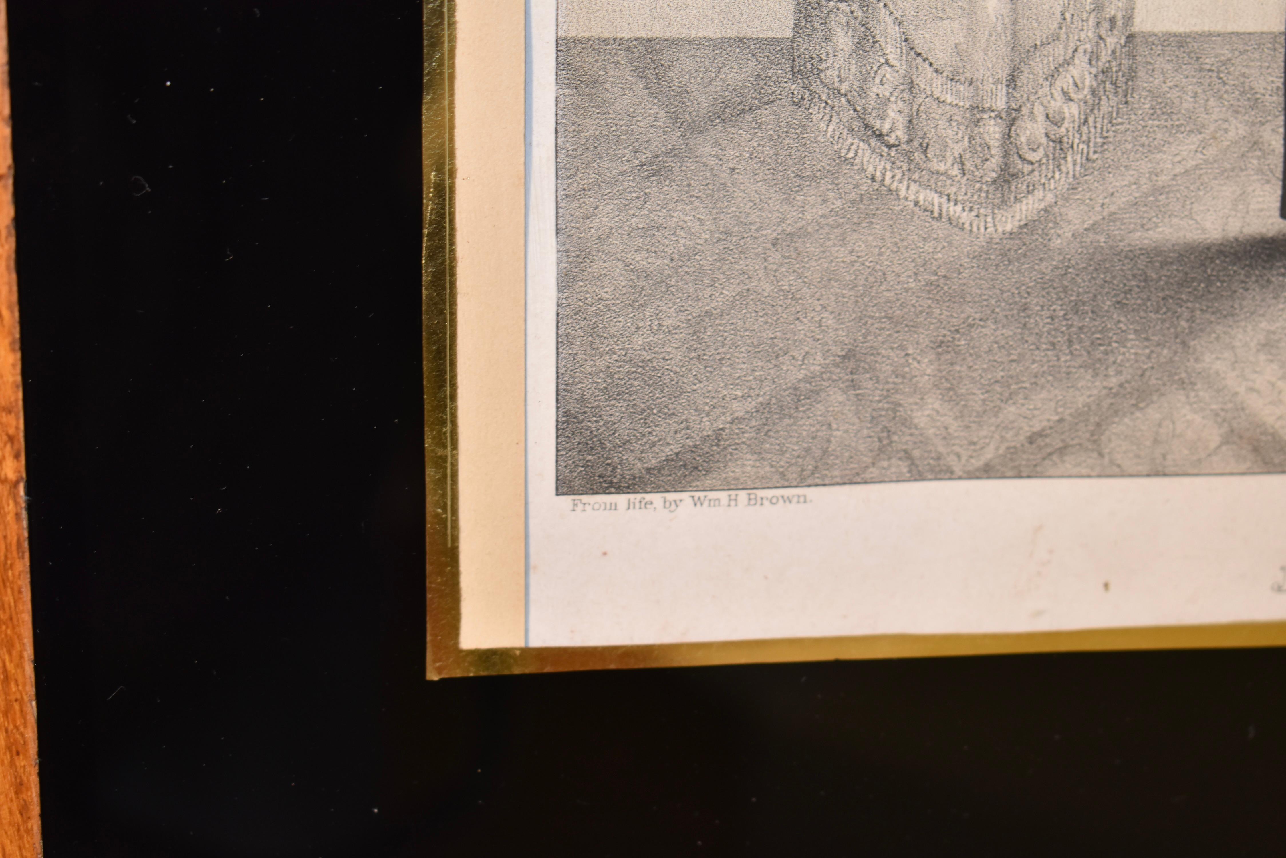 Verre Lithographie de John Forsyth encadrée du 19e siècle en vente