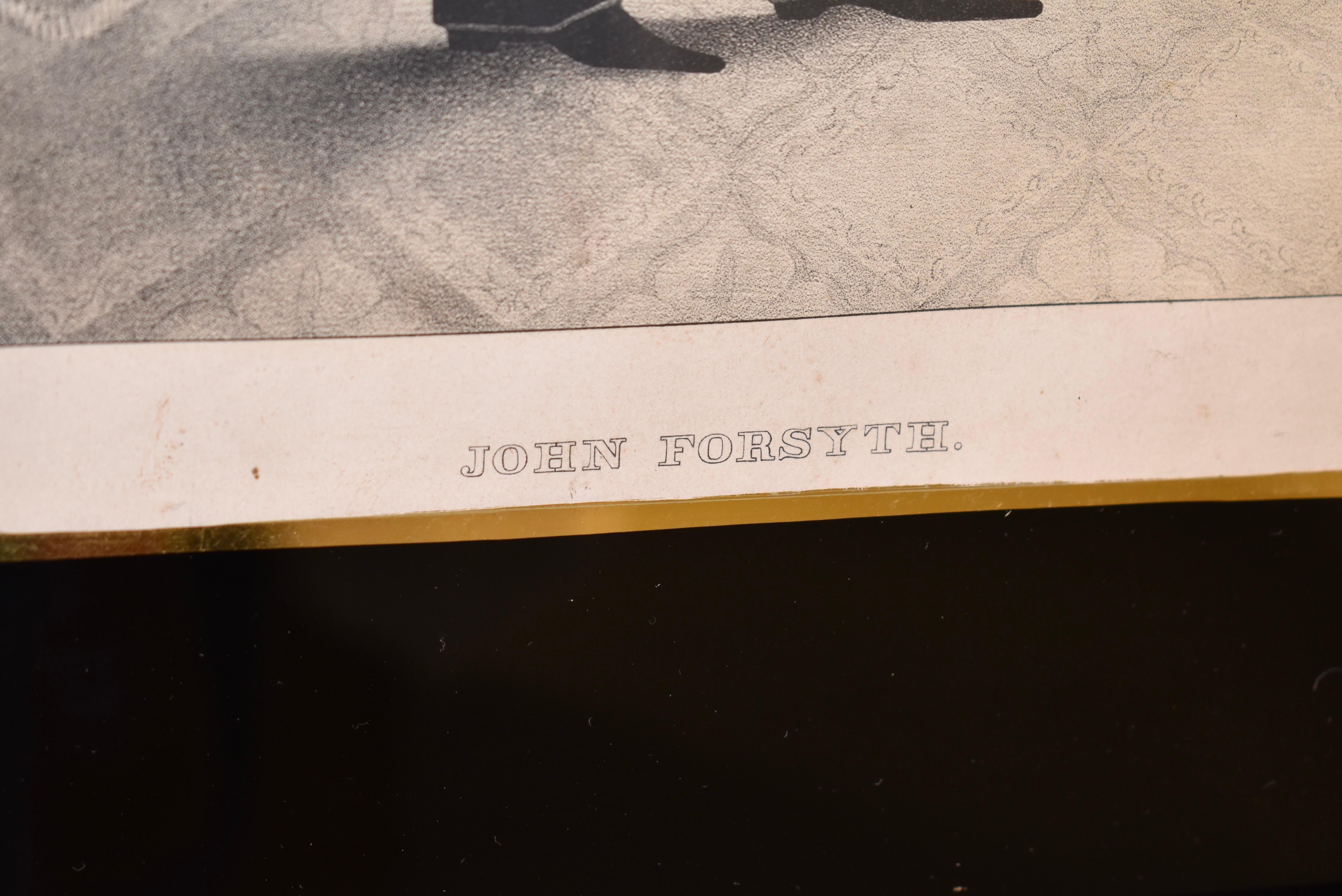 Lithographie de John Forsyth encadrée du 19e siècle en vente 1