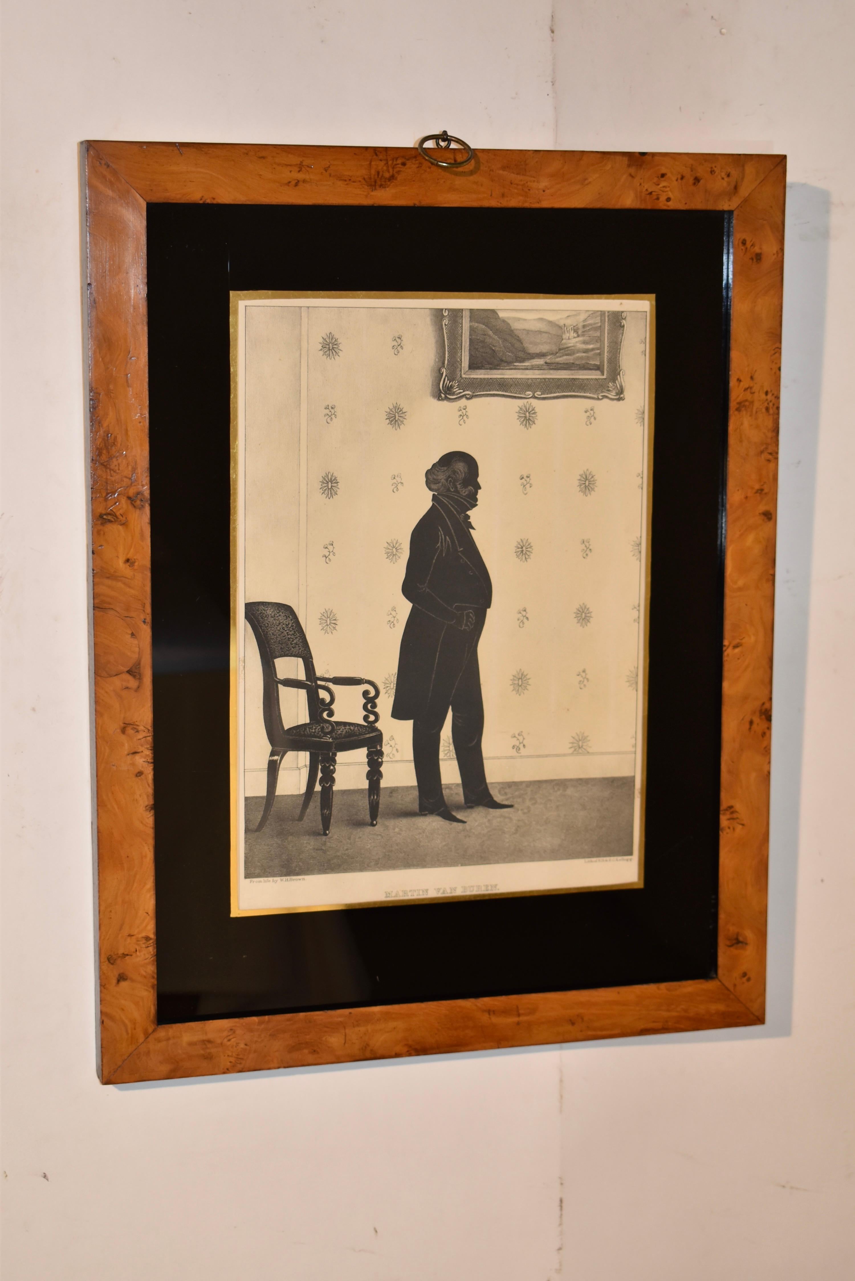 Il s'agit d'une lithographie de Martin Buren, qui fut le 8e président des États-Unis. 

 Elle provient très probablement du livre 