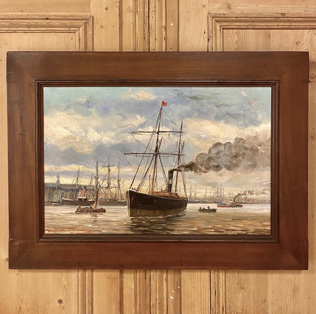 Aesthetic Movement 19th Century Framed Oil Painting on Canvas by A. Jaboneau For Sale