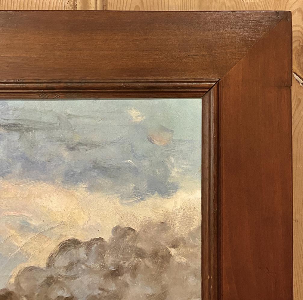 19th Century Framed Oil Painting on Canvas by A. Jaboneau In Good Condition For Sale In Dallas, TX