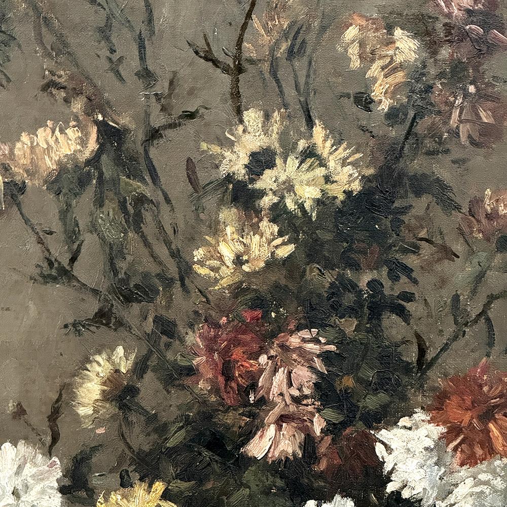 19th Century Framed Oil Painting on Canvas by A. Marie dated 1889 For Sale 3