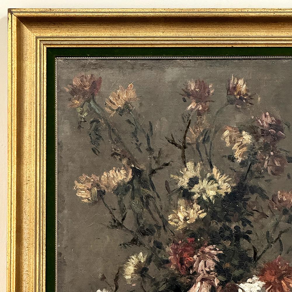 19th Century Framed Oil Painting on Canvas by A. Marie dated 1889 In Good Condition For Sale In Dallas, TX