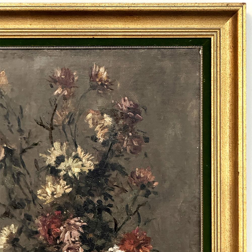 Late 19th Century 19th Century Framed Oil Painting on Canvas by A. Marie dated 1889 For Sale