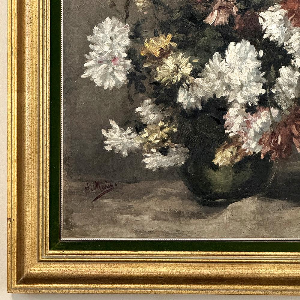 19th Century Framed Oil Painting on Canvas by A. Marie dated 1889 For Sale 2