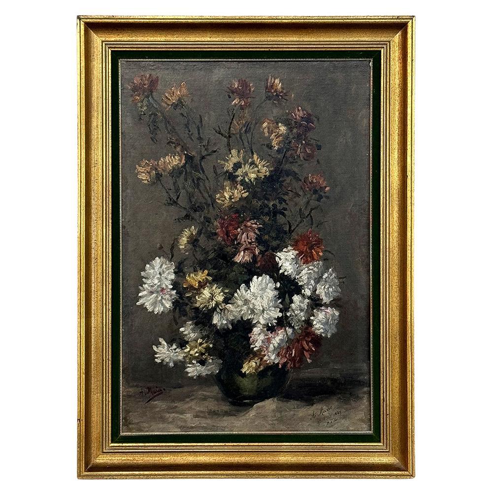 Pittura a olio su tela del XIX secolo incorniciata di A. Marie datata 1889