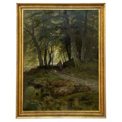 19th Century Framed Oil Painting on Canvas by Ferdinand De Prins