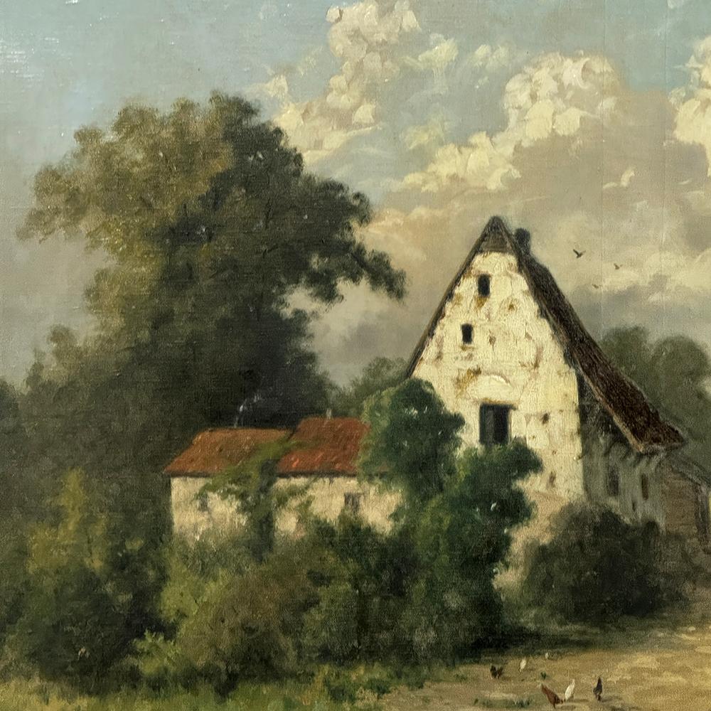 19th Century Framed Oil Painting on Canvas by Guillaume Lauters (1809–1889) For Sale 3