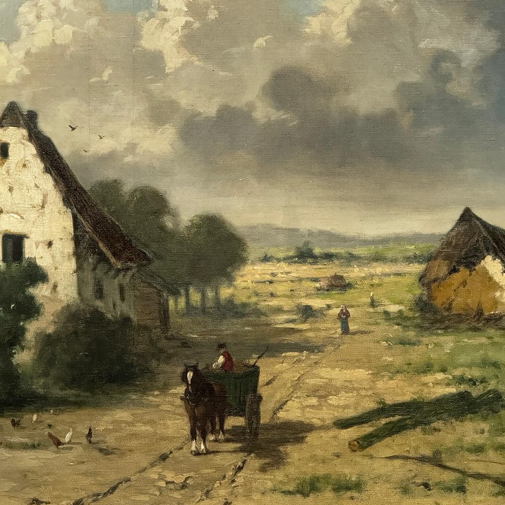 19th Century Framed Oil Painting on Canvas by Guillaume Lauters (1809–1889) For Sale 4